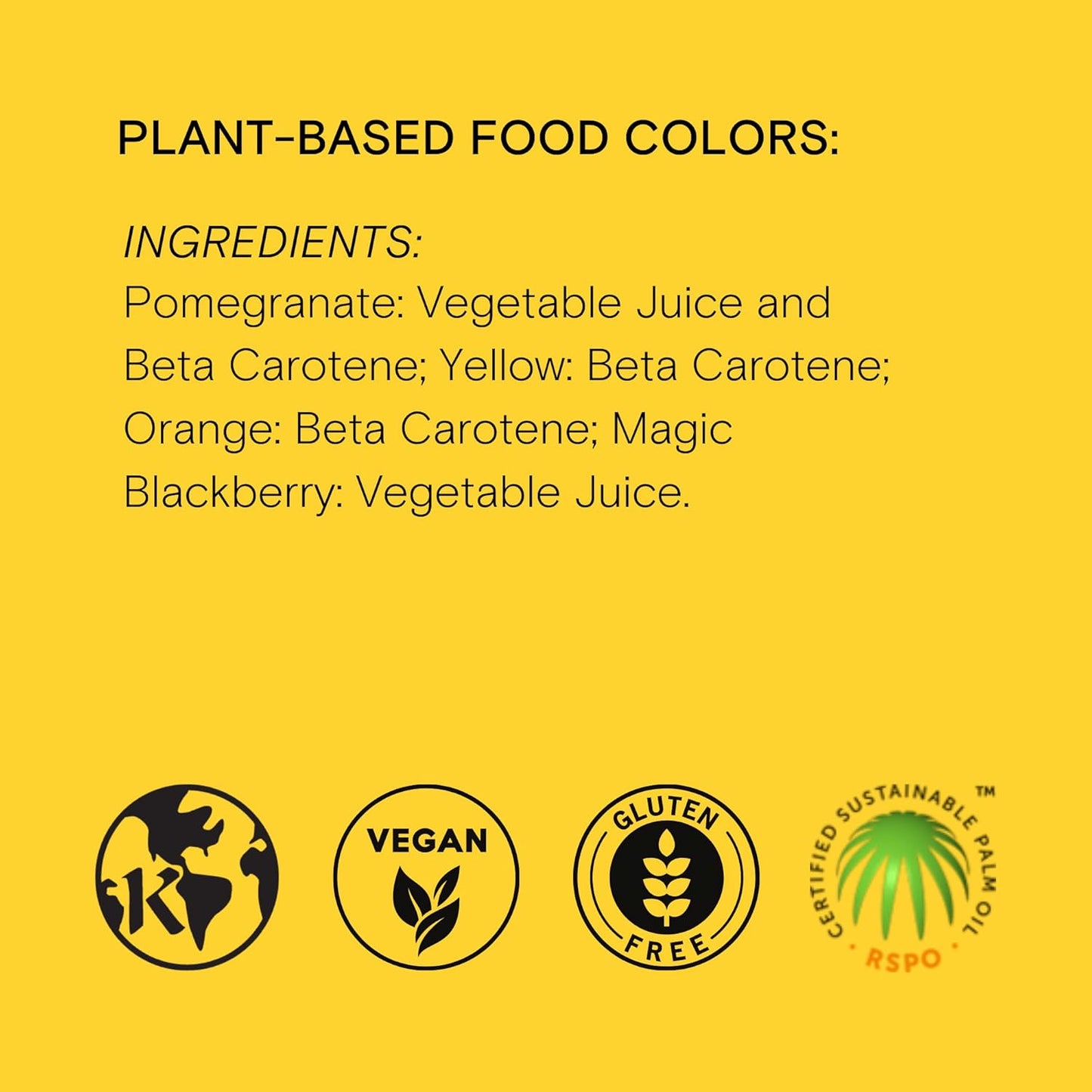 Plant-Based Food Color Variety Pack by Supernatural, Food Dye Powders, 4 Natural Colors, No Artificial Dyes, Gluten Free, Vegan (Pack of 4)