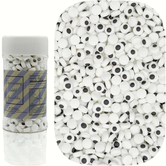 Dynastang 7mm Mini Eyes Sprinkles Halloween Edible Eyes Cake Decoration Cupcake Toppers Cookie Decorating Perfect for Cakes, Cupcakes, Desserts Toppings 3OZ