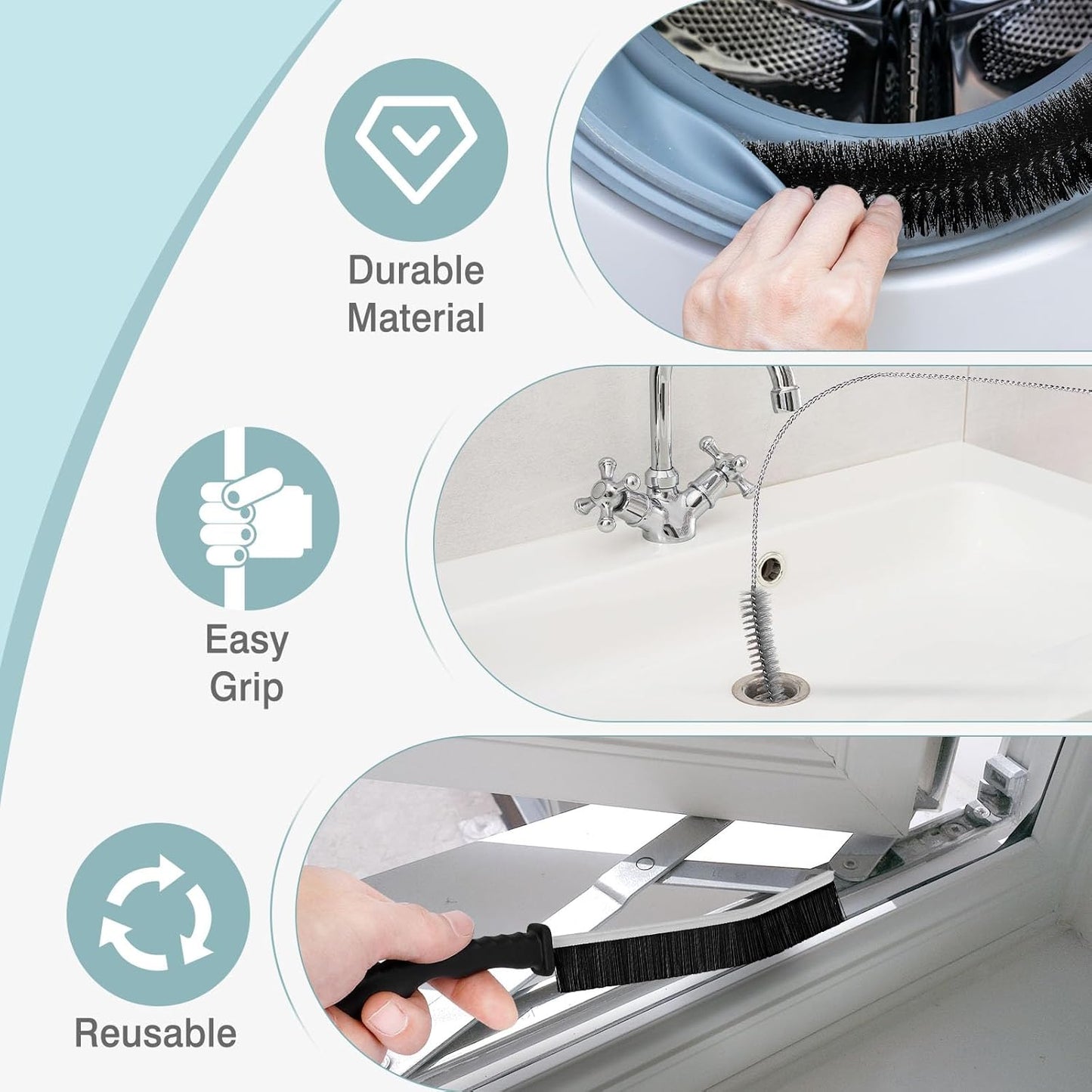 Dryer Cleaning Brush Vent Cleaner, Refrigerator Coil Cleaning Brush Clothes Trap Duct Remover, Crevice, Home Washer Cleaning Tool Set