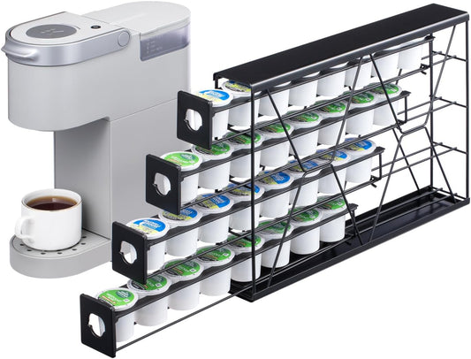 Flagship K Cup Holder for Keurig Pods Coffee Pod Storage 4 Tier K Cup Drawer Organizer for Counter (32 Pods Capacity)