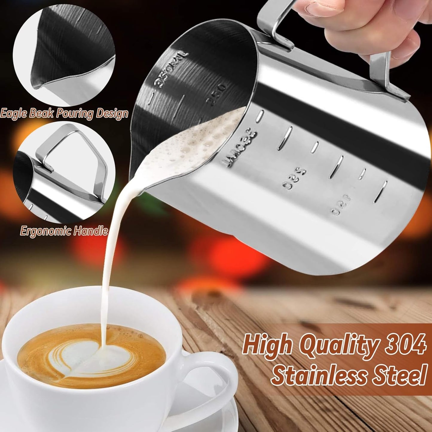 53mm Coffee Espresso Tamper Set, 22PCS Espresso Machine Accessories with Espresso Tamper, WDT Tool, Coffee Stirrer, Frothing Pitcher, Latte Art Pen, Tamper Mat, Coffee Stencils for Espresso Machine