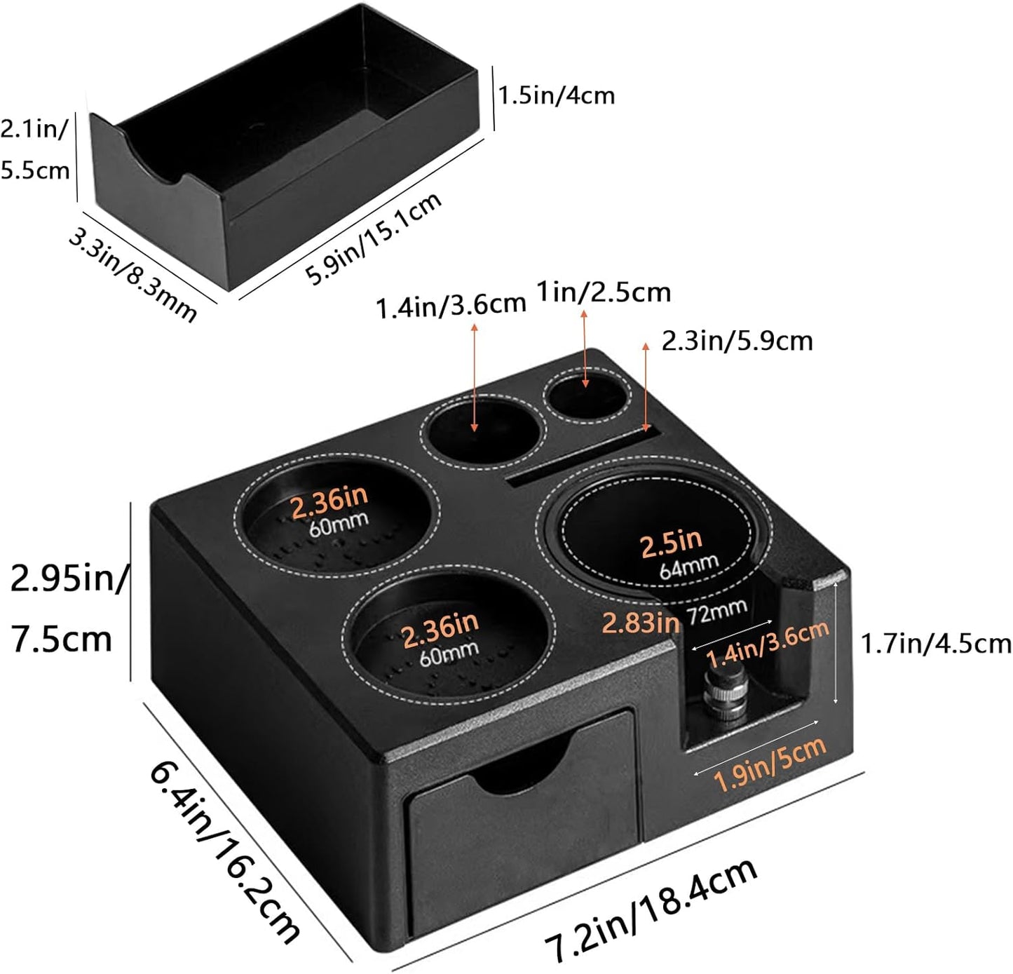 Espresso Tamper Station,Tamping Station Plastic Coffee Tamper Stand, Portafilter Holder for 51mm54mm58mm Espresso Machine Accessories