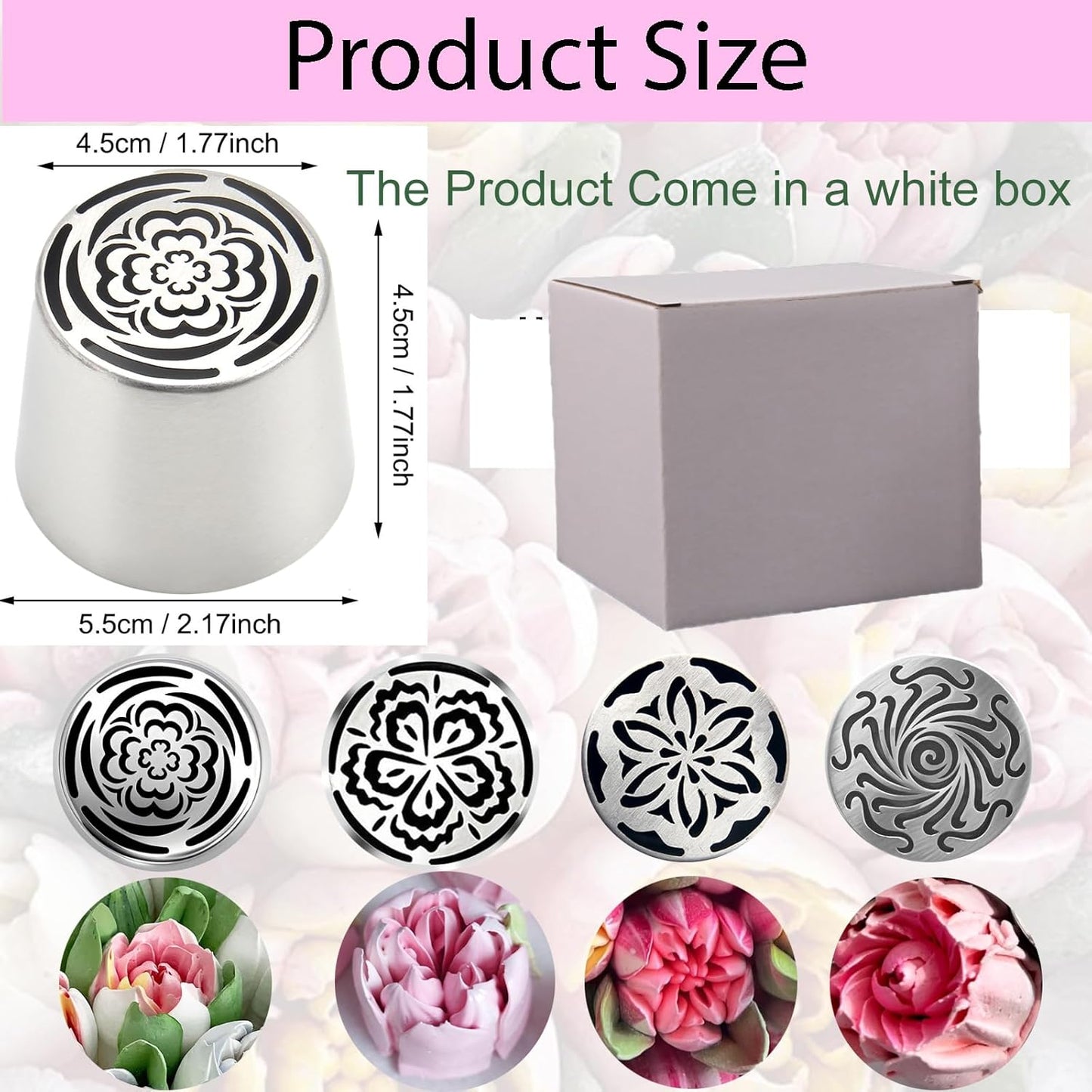Extra Large Russian Piping Tips Cake Decorating Kit for Buttercream Roses 3D Floral Designs Baker Tools for Wedding Birthday Cakes Cupcakes Cookies