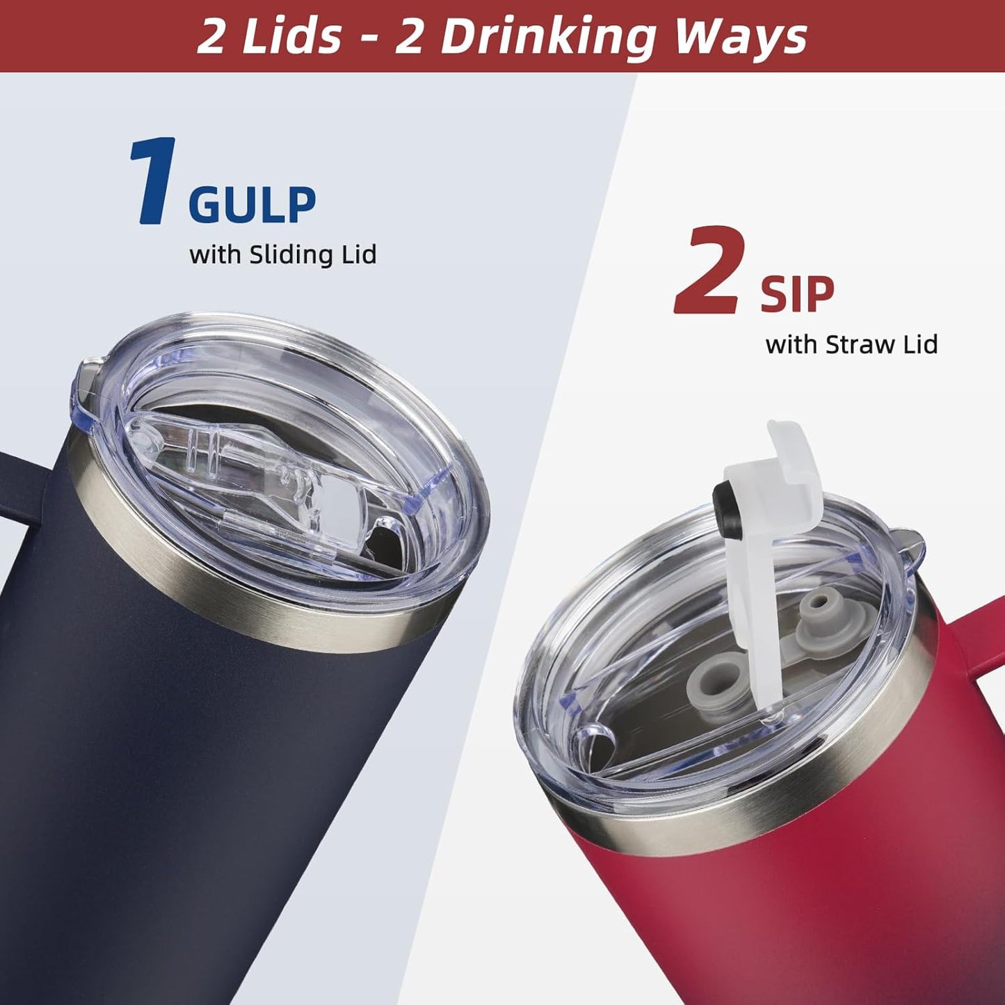 BJPKPK Insulated Coffee Mug with 2 Lids, 25oz Stainless Steel Insulated Tumbler with Handle, Double Wall Vacuum Coffee Cups, BPA Free Travel Mug for Coffee, Tea and Drinks, Marshmallow