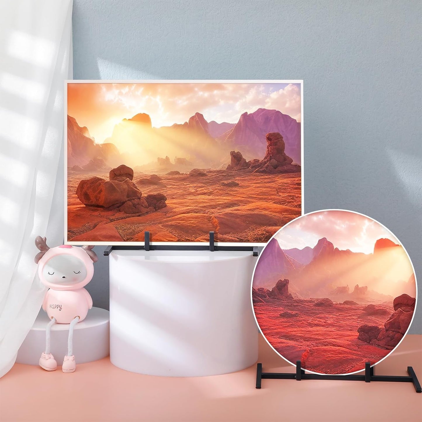 4 Pcs Metal Glass Display Stands Easel for Stained,ceramic Tiles, Plaques, for Picture, Collectibles Ceramic Tiles Photo Office Trade Show Office, or Home(Black,7.87 x 3.94 x 0.98 Inch)