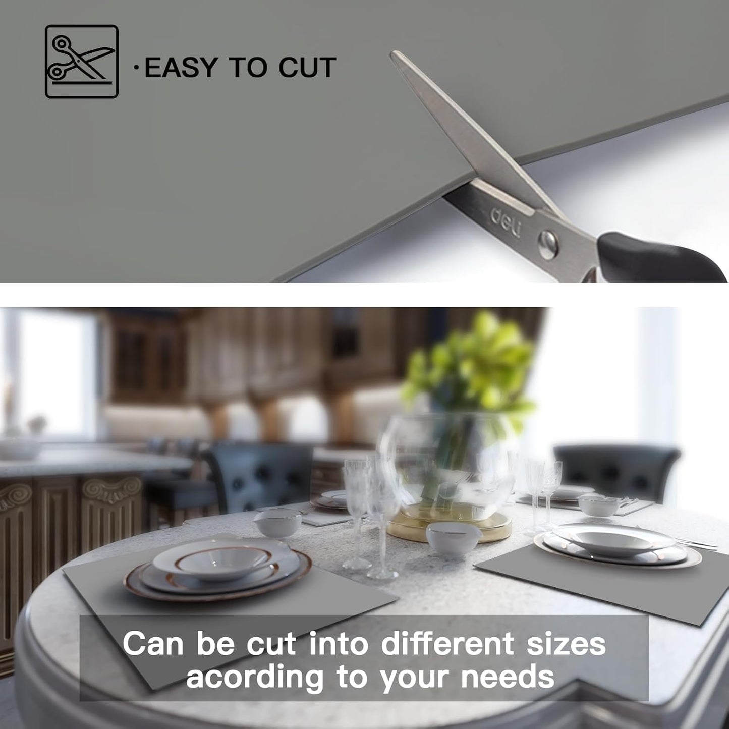 Silicone Mats for Kitchen Counter, 47.3"x23.6"x0.08" Largest Heat Resistant Mat Kitchen Island Waterproof 2MM Thick Countertop Protector Mat Nons-slip Extra Large Counter Mat (Black)