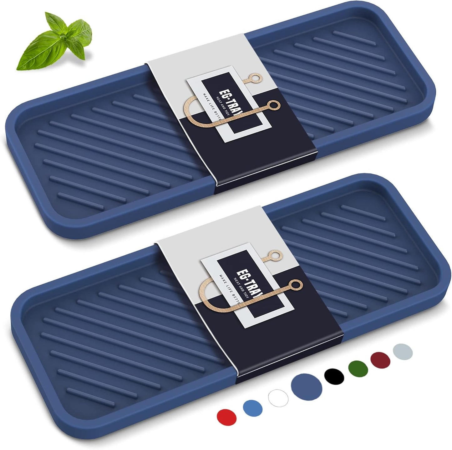 EG-SIPRO Silicone Sink Organizer Tray, 2-Pack, SASA Color, Unisex