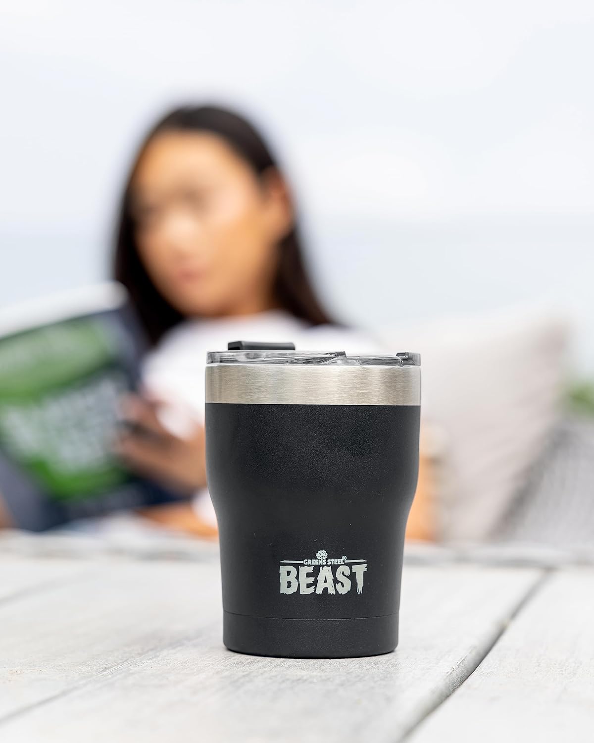 Beast 10 oz Tumbler Stainless Steel Vacuum Insulated Coffee Ice Cup Double Wall Travel Flask (Matte Black)
