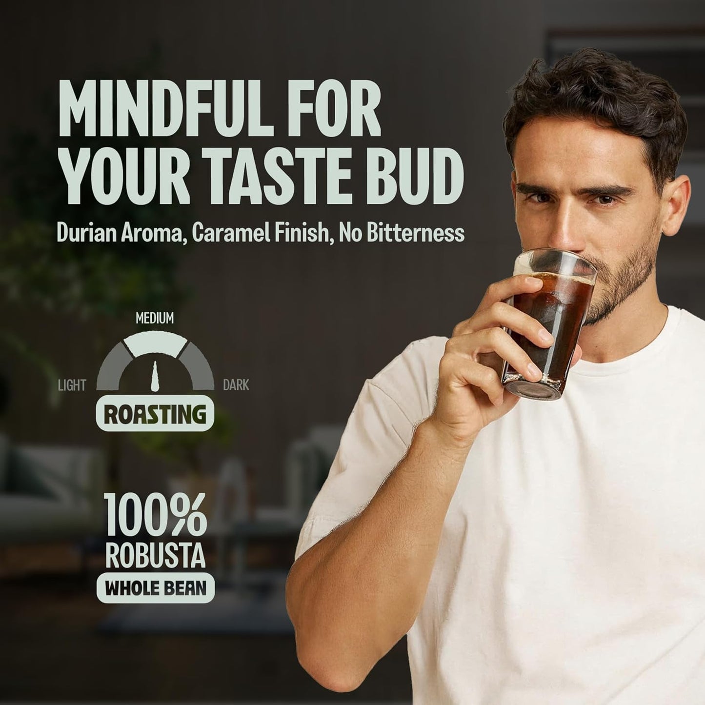 BAZAN COFFEE Fine Robusta Vietnam, Notes of Durian, Honey & Caramel, Organic Whole Bean, Medium Roast, Naturally Fermented 72H Anaerobic, 12oz