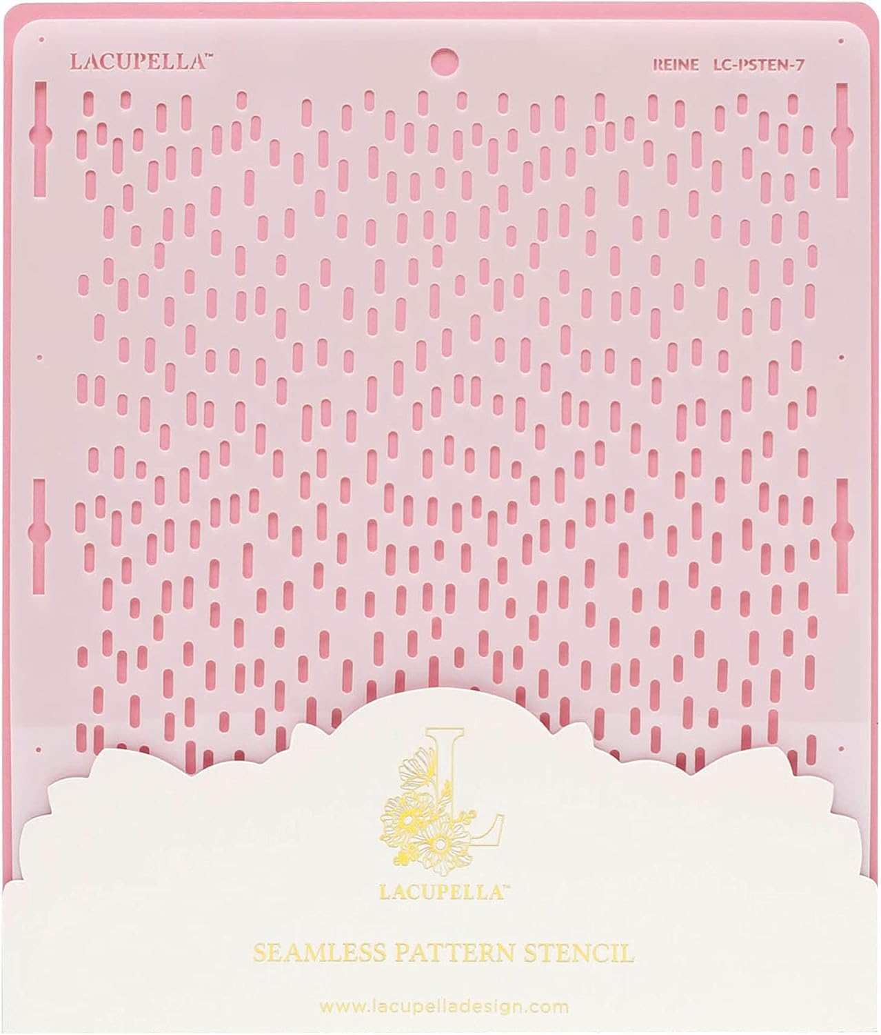 Cake Baking Stencil - Seamless Delicate Pattern for Decorating Tall Double Barrel Cake to Use with Buttercream, Royal Icing, Ganache, Paint, Airbrush (Reine)