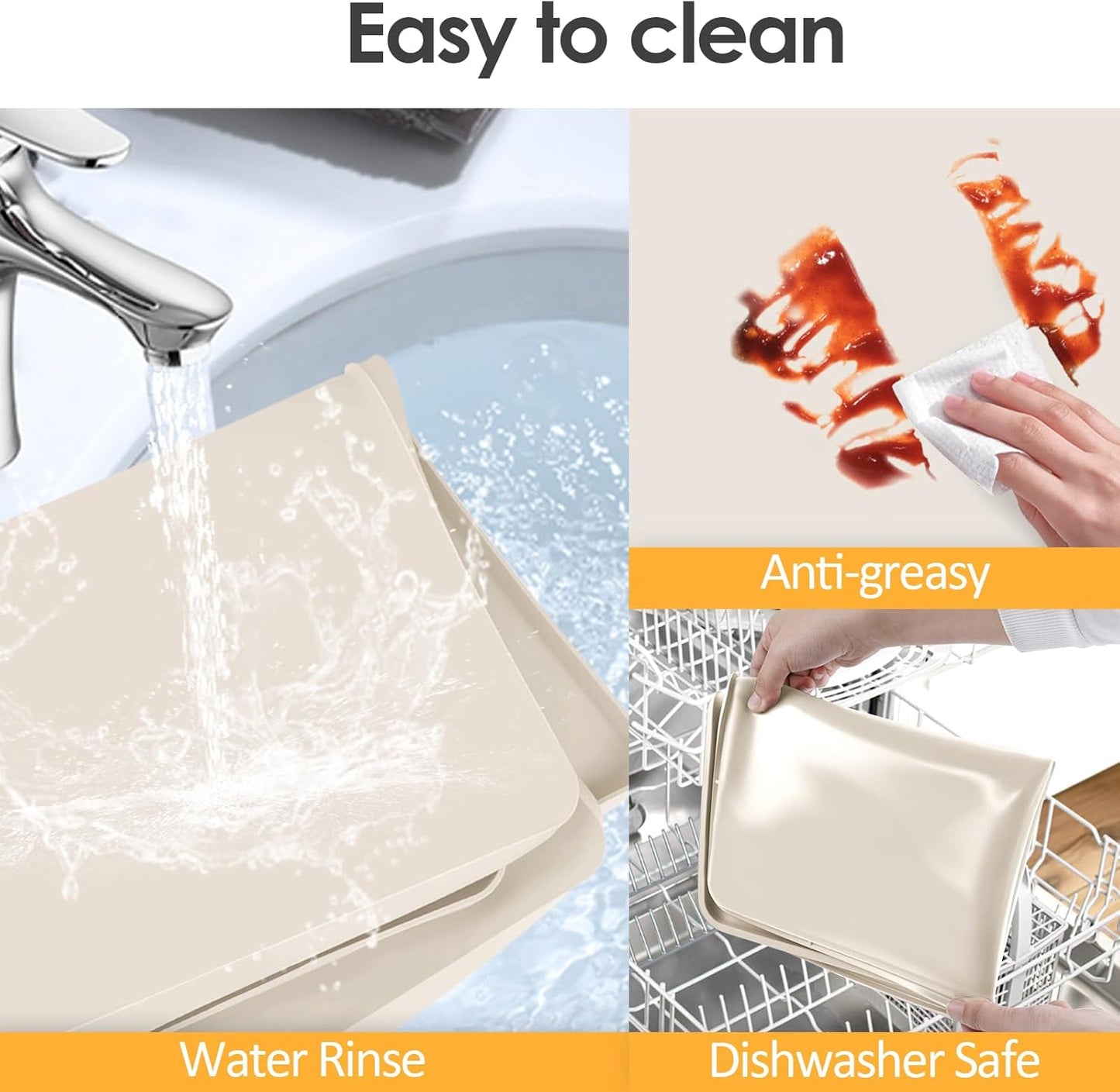 Silicone Coffee Maker Mat with Lip, 19.7'' x 15'' Heavy Duty Coffee Maker Mat for Countertops, Coffee Tray Fit Under Coffee Machine Appliance Automatic Machines Espresso Accessory, Cream White