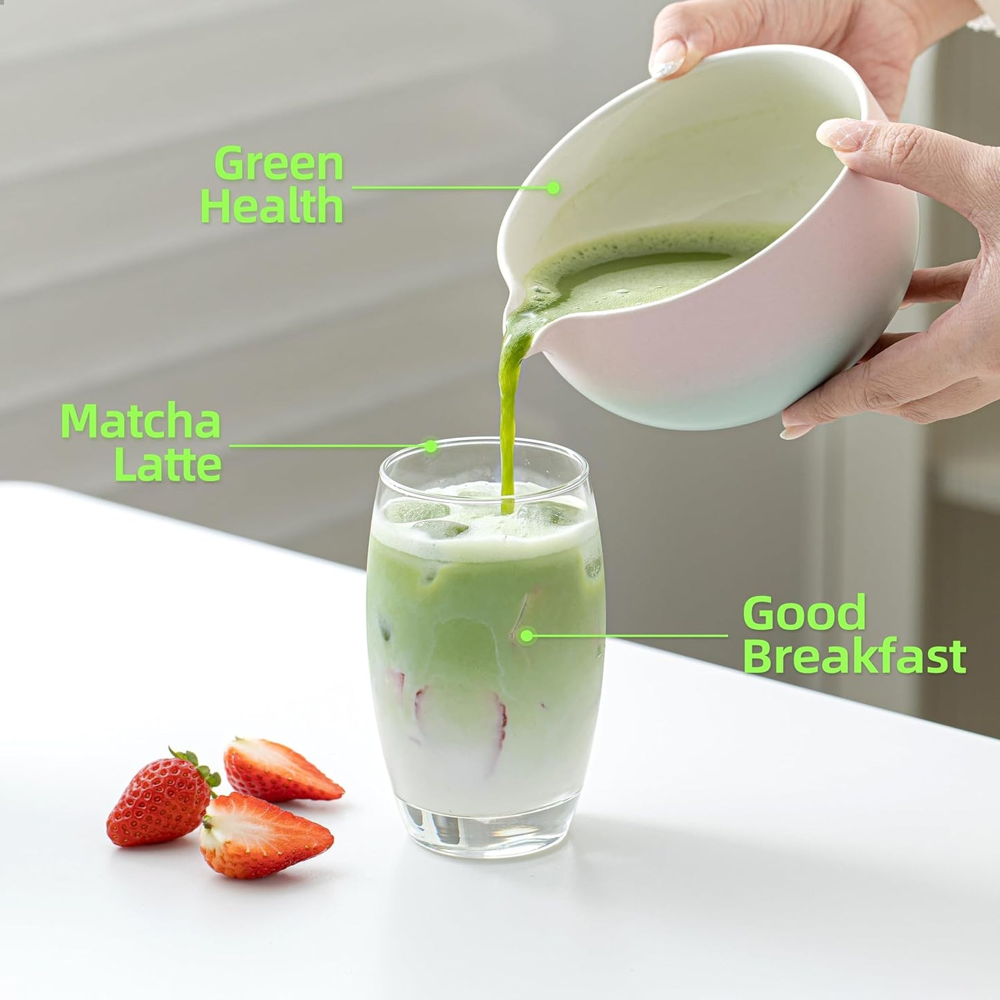 TEANAGOO Matcha Whisk Set Pink,Ceremony Matcha Set Kit Grident Pink,Matcha Tea Set for Making Breakfast/Latte,7 Pcs Matcha Whisk Set and Bowl with All Accessories,Gift for Family/Friend