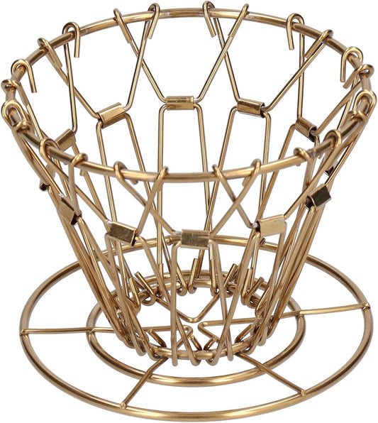 Asixxsix Pour Over Coffee Dripper, 304 Stainless Steel Drip Coffee Filter Cup Foldable Portable Reusable Reusable Coffee Filter Cup Coffee Drip Filter Holder for Home Office Cafe