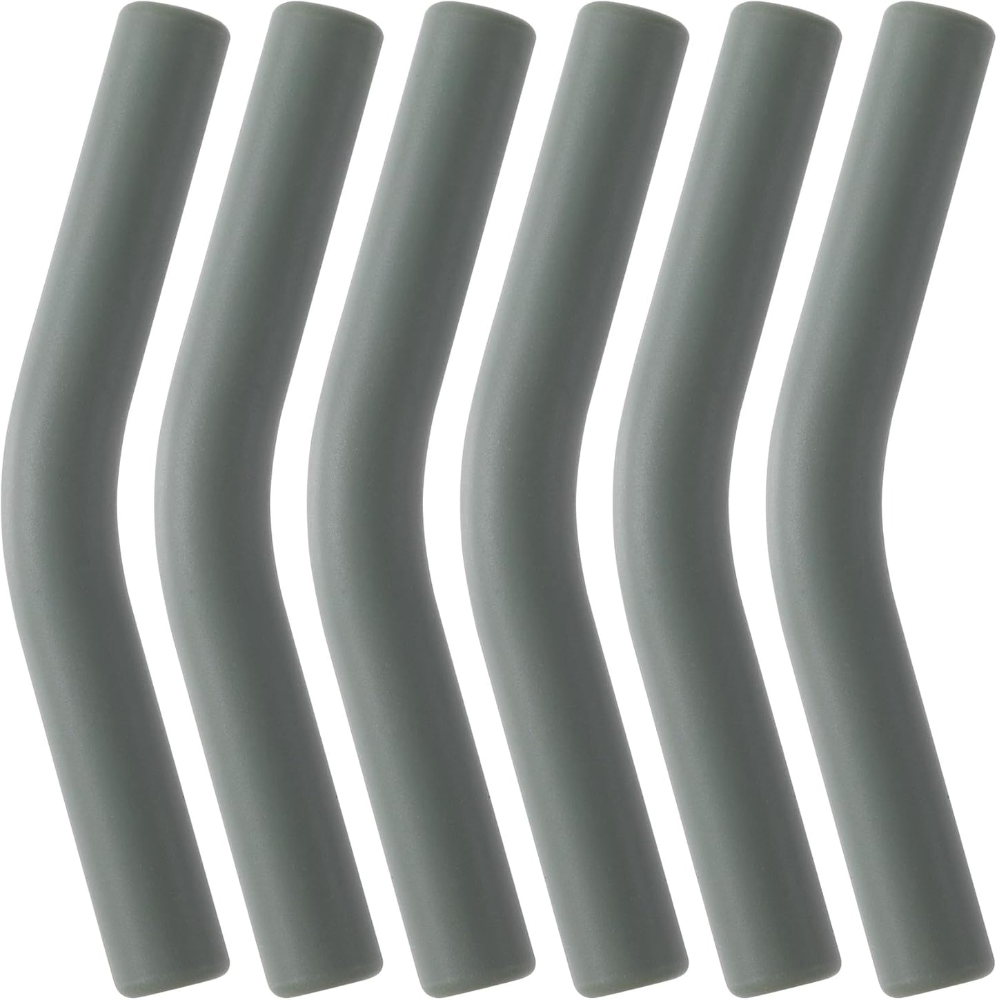 6 Pcs Army Green Silicone Straw Tips 8mm Outer Diameter Flexible Protective Eco-friendly Reusable Straw Covers for Metal Straws