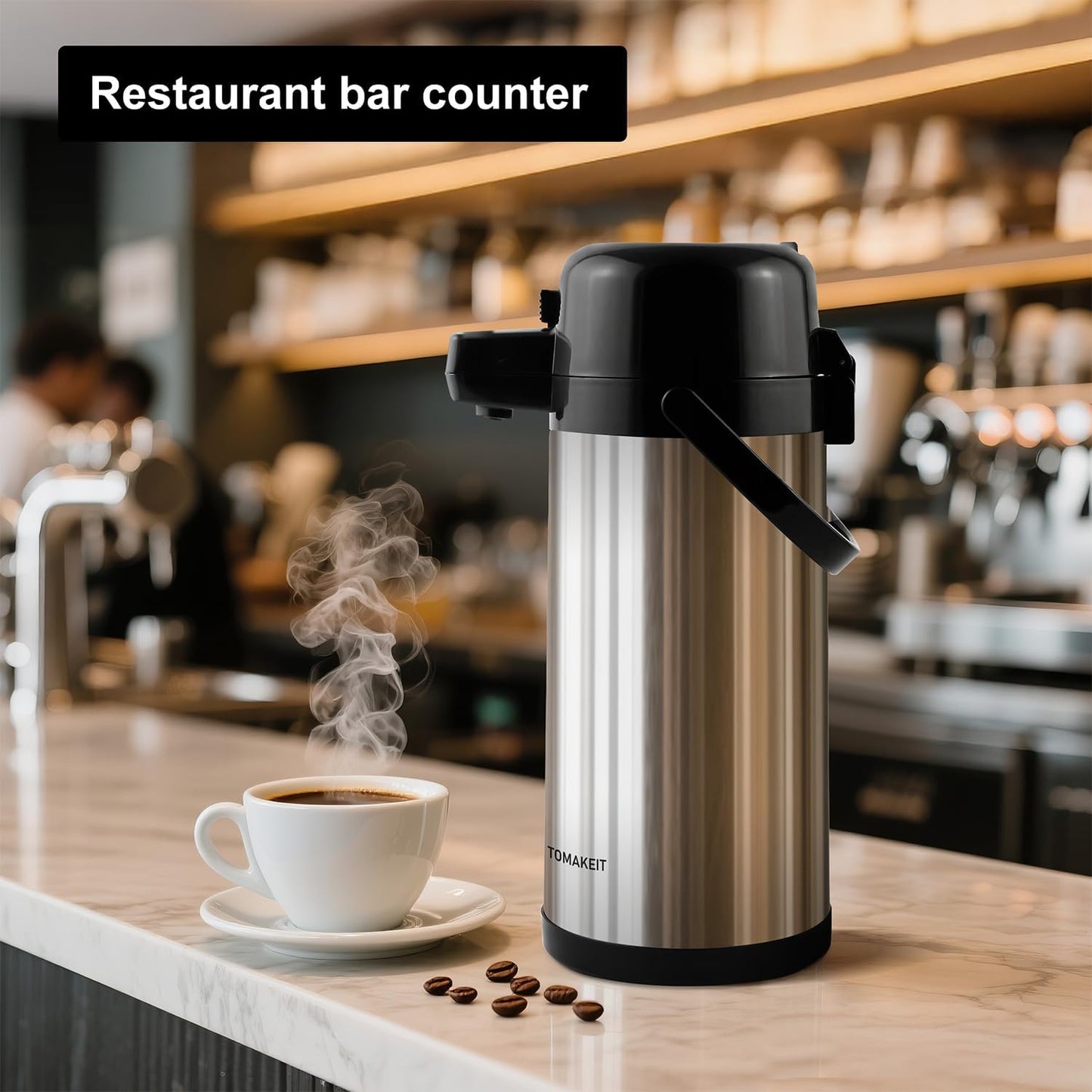 Airpot Coffee Carafe for Keeping Hot,102oz/3L Coffee Dispenser Thermal with Pump,Insulated Stainless Steel Hot Beverage Dispenser for Parties,Thermal Carafe for Hot Drinks Water Tea Chocolate