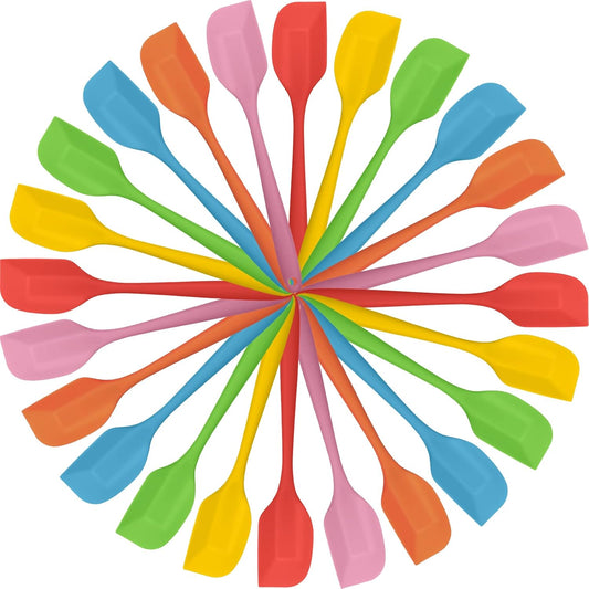 Irenare 24 Pcs Mini Silicone Spatulas Bulk 8.3 Inch Heat Resistant Scrapers Rubber Spatulas Seamless Design Non Stick Flexible for Kitchen Use Cooking Baking Mixing