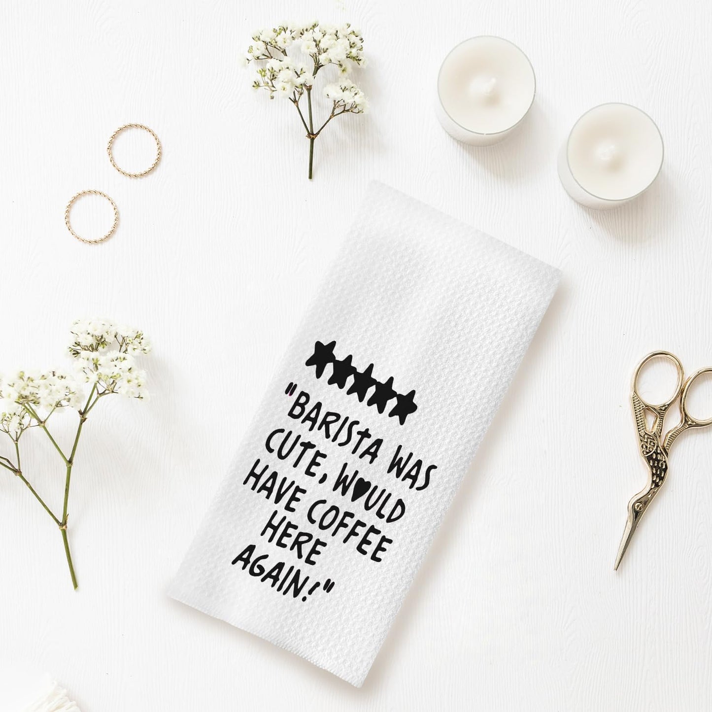 Cute Kitchen Towels - Decorative Coffee Towels, 16x24 Inch