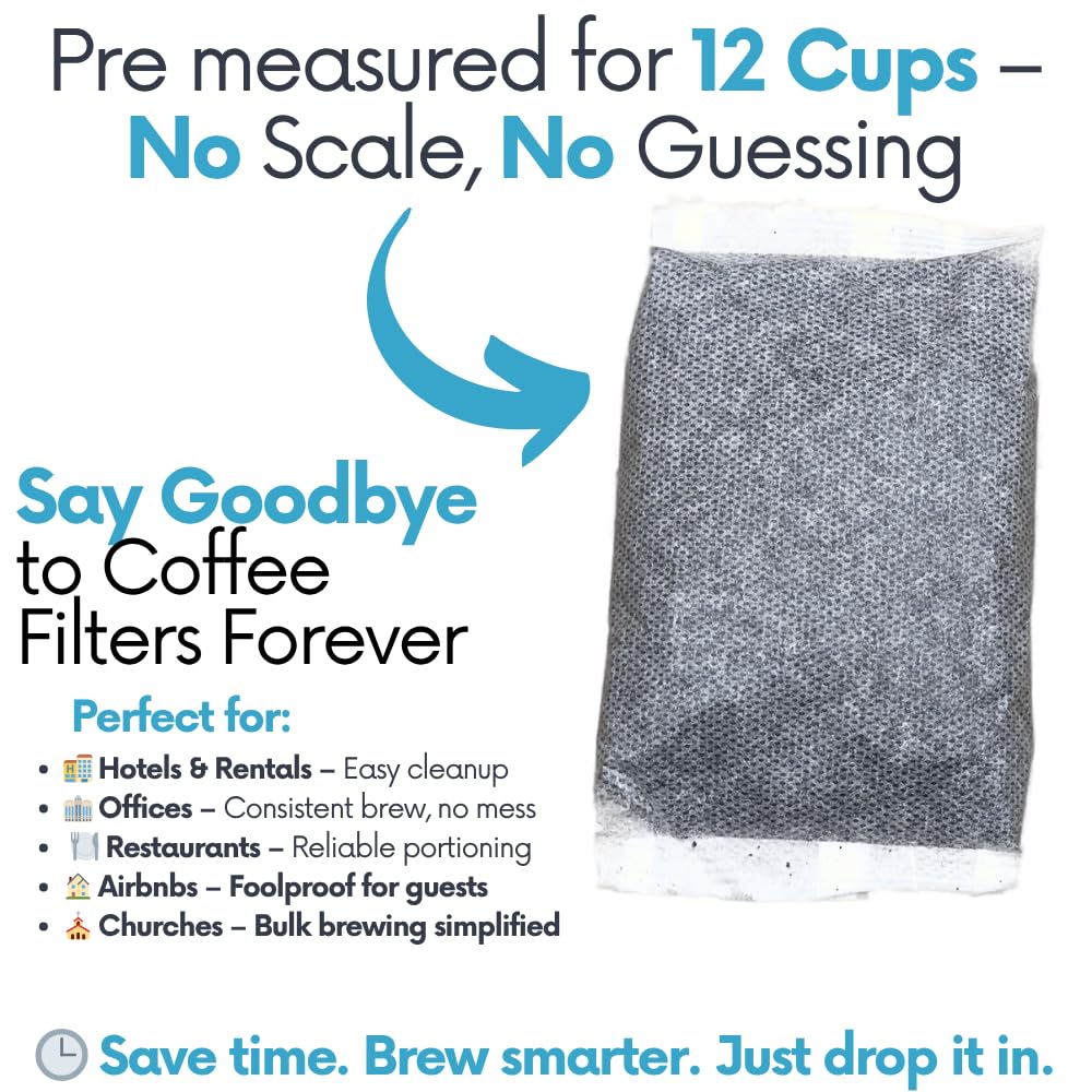 100% Colombian Dark Roast Ground Coffee in Filter Packs | Low Acid Mold Free Premeasured Pouches | Sampler Packets | Gourmet Powder Bags for 10–12 Cup Drip Maker | Highest Rated Individual Coffee