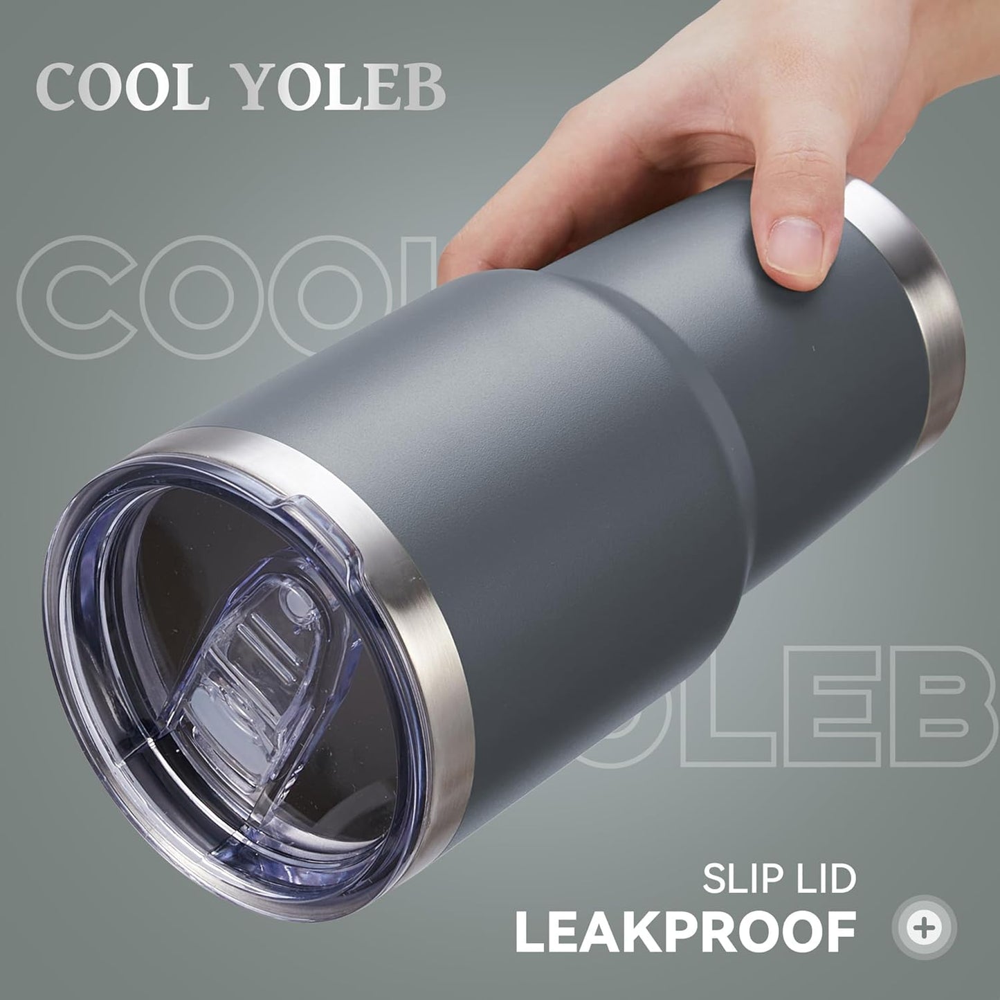 30 oz Tumbler with Lid Stainless Steel Tumblers Bulk Vacuum Insulated Cup Reusable Powder Coated Travel Mug Double Wall Leak Proof Cups Keep Cold Drinks for 12 Hours Gray, Set of 12