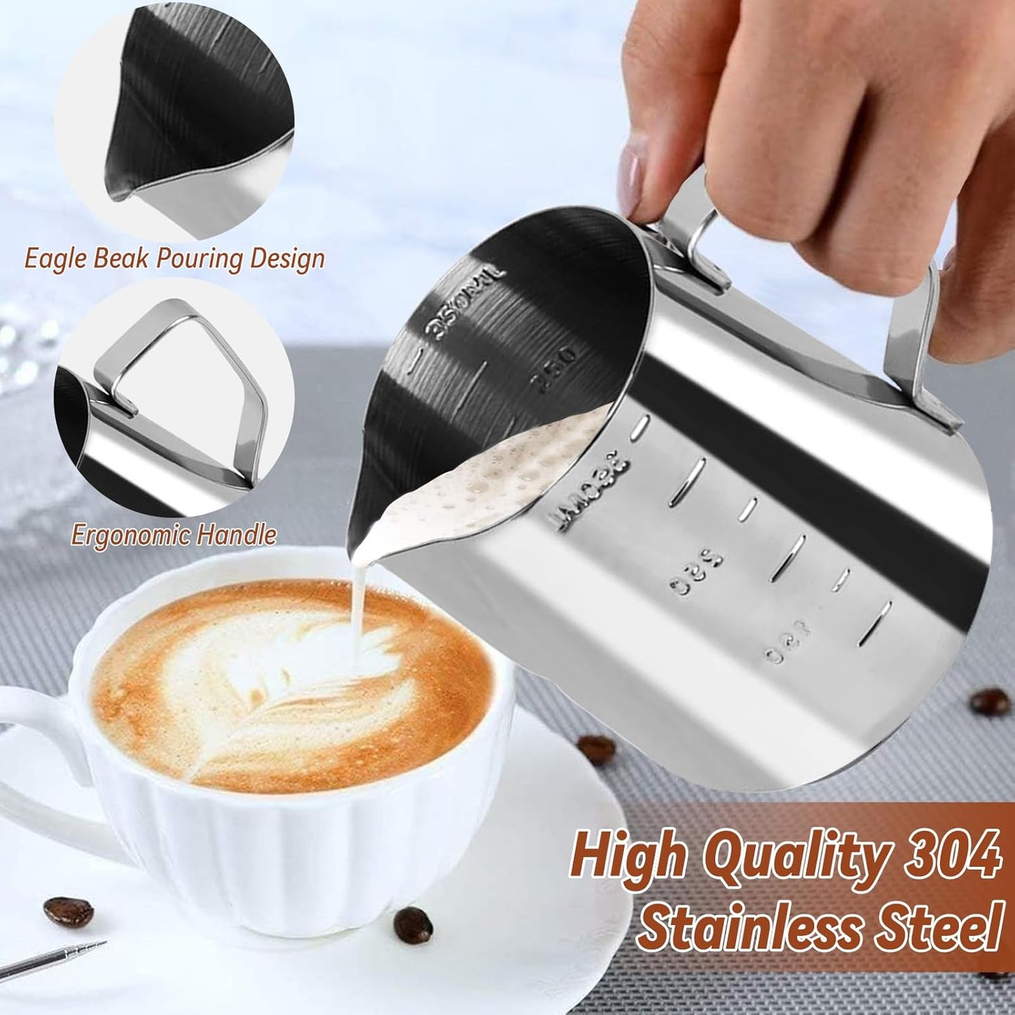 22 PCS Espresso Tamper Set, Espresso Accessories Barista Kit with 51mm Coffee Tamper, WDT Tool, Frothing Pitcher, Latte Art Pen, Coffee Stirrer, Tamper Mat, 16 Coffee Stencils for Espresso Machine