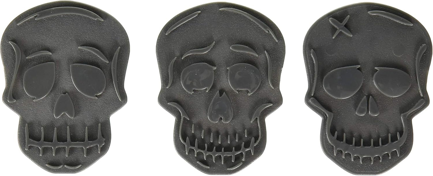 Tovolo Skull Templates Reverse, Dishwasher Safe, Set of 6 Cookie Stamps with Cutter