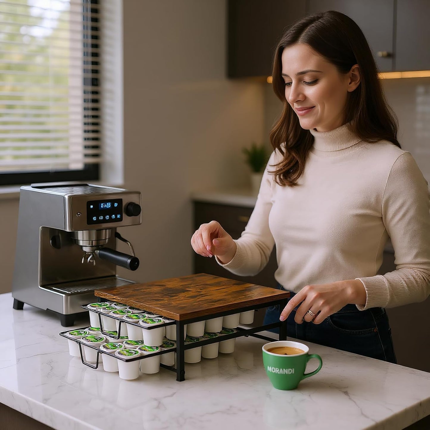 2 Tier Coffee Pod Drawer,60 Capacity Coffee Capsule Storage Organizer Holder For K Cups,Home Kitchen Counter Organizer