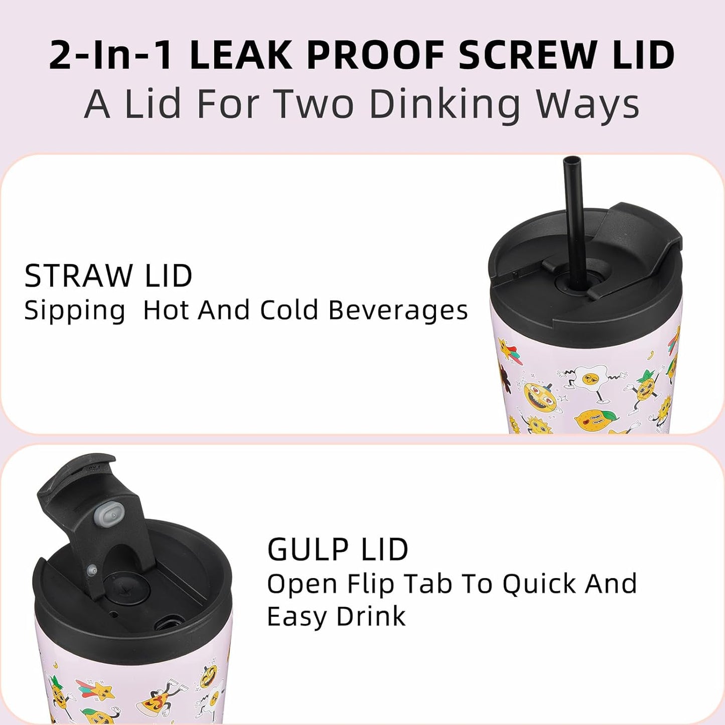 BJPKPK 30oz Tumbler With lid And Straw Stainless Steel Travel Coffee Mug Insulated Tumblers Cups,Hawaii Fruits Purple