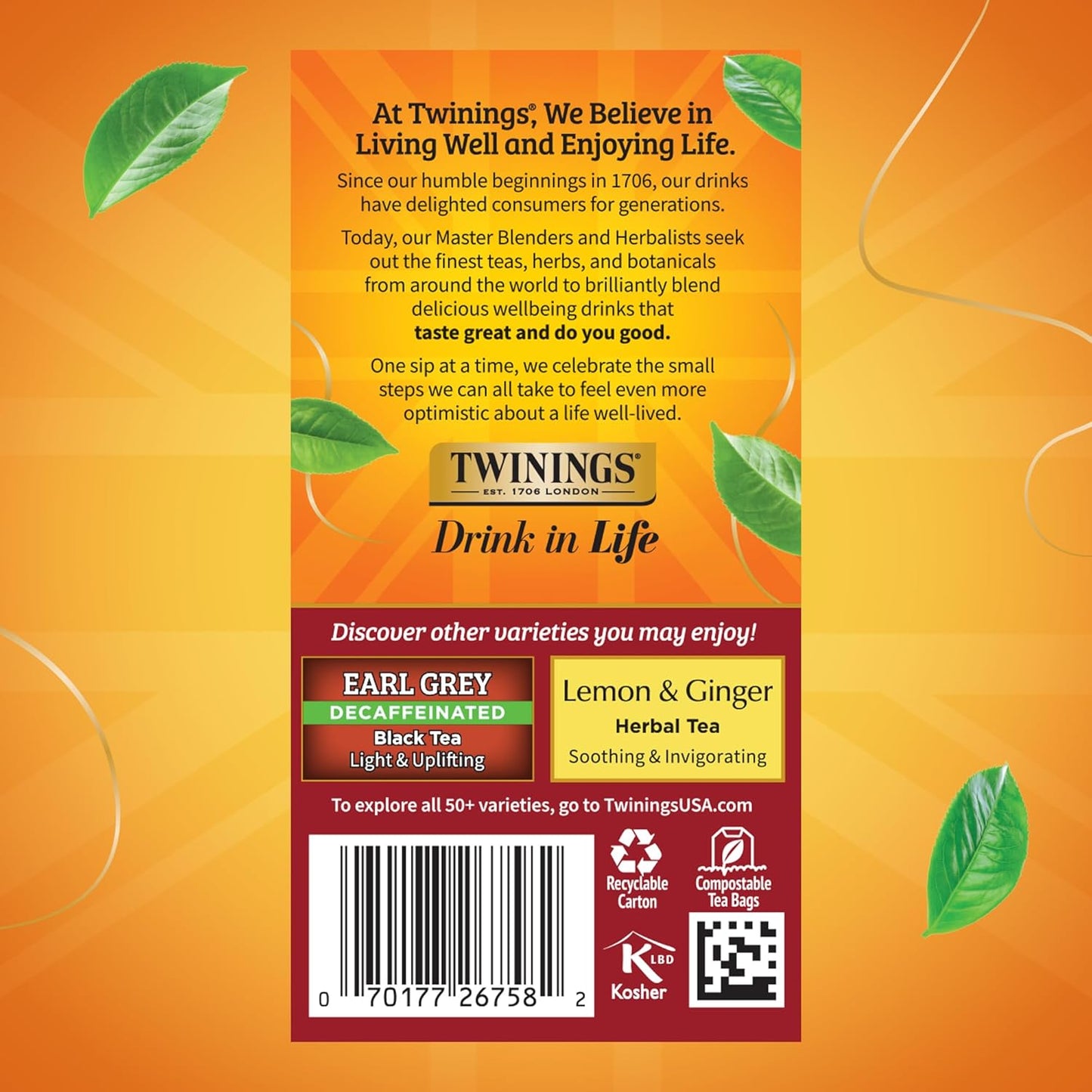 Twinings Decaffeinated Chai Individually Wrapped Bags, 20 Count (Pack of 1), Sweet, Savoury Spices, Enjoy Hot or Iced, 20 Teabags