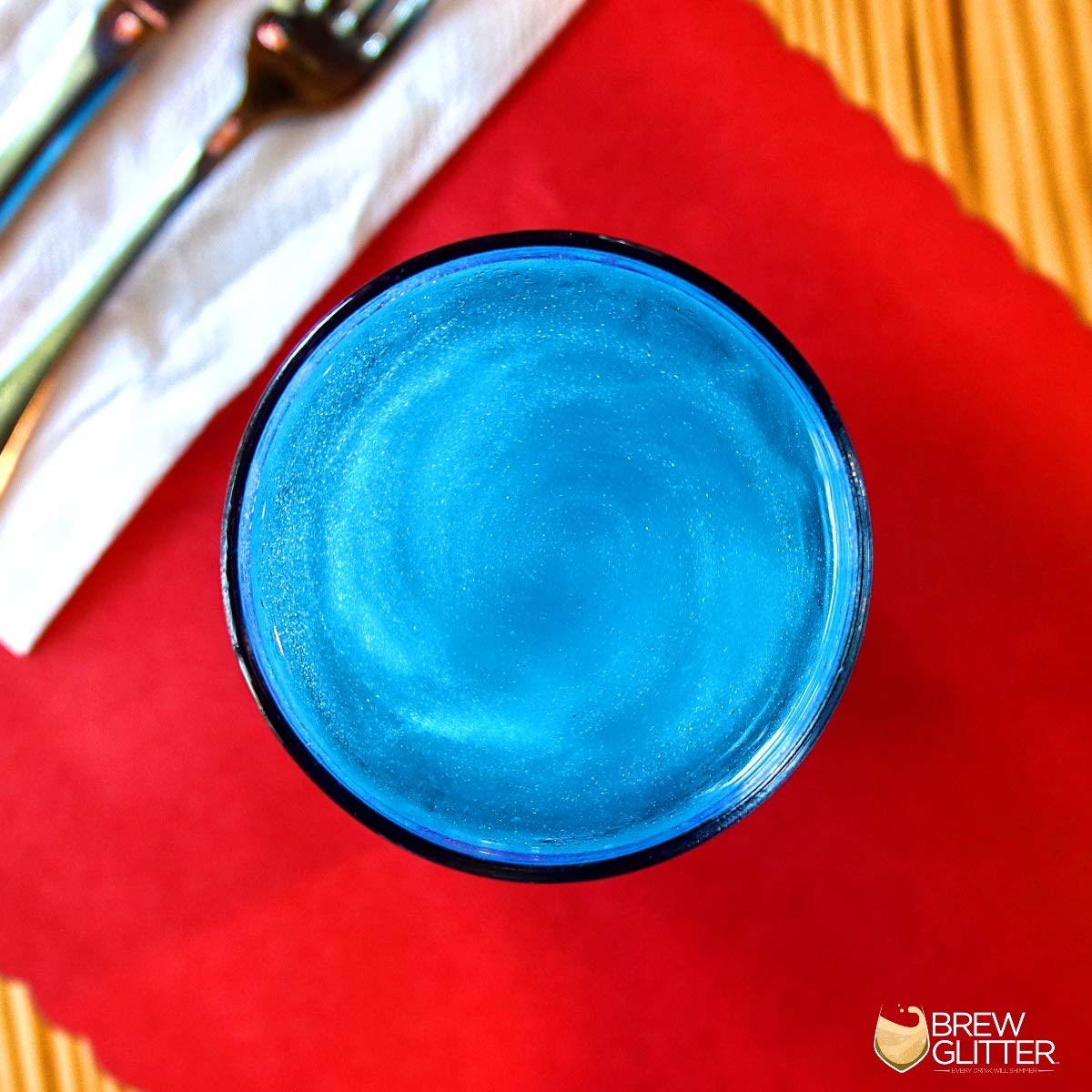 Sky Blue BREW GLITTER Edible Glitter For Drinks, Cocktails, Beer, Garnish Glitter & Beverages | KOSHER & HALAL Certified | 100% Edible & Food Grade | Vegan, Gluten, Nut Free (50g, Sky Blue)