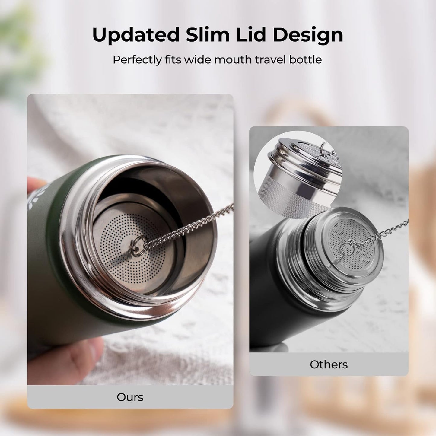 2 Pack Reinmoson Large Tea Infuser for Loose Tea & Spice Infuser for Cooking, Extra Fine Mesh Large Tea Strainers, 304 Stainless Steel Loose Leaf Tea Steeper for Black Tea, Rooibos, etc