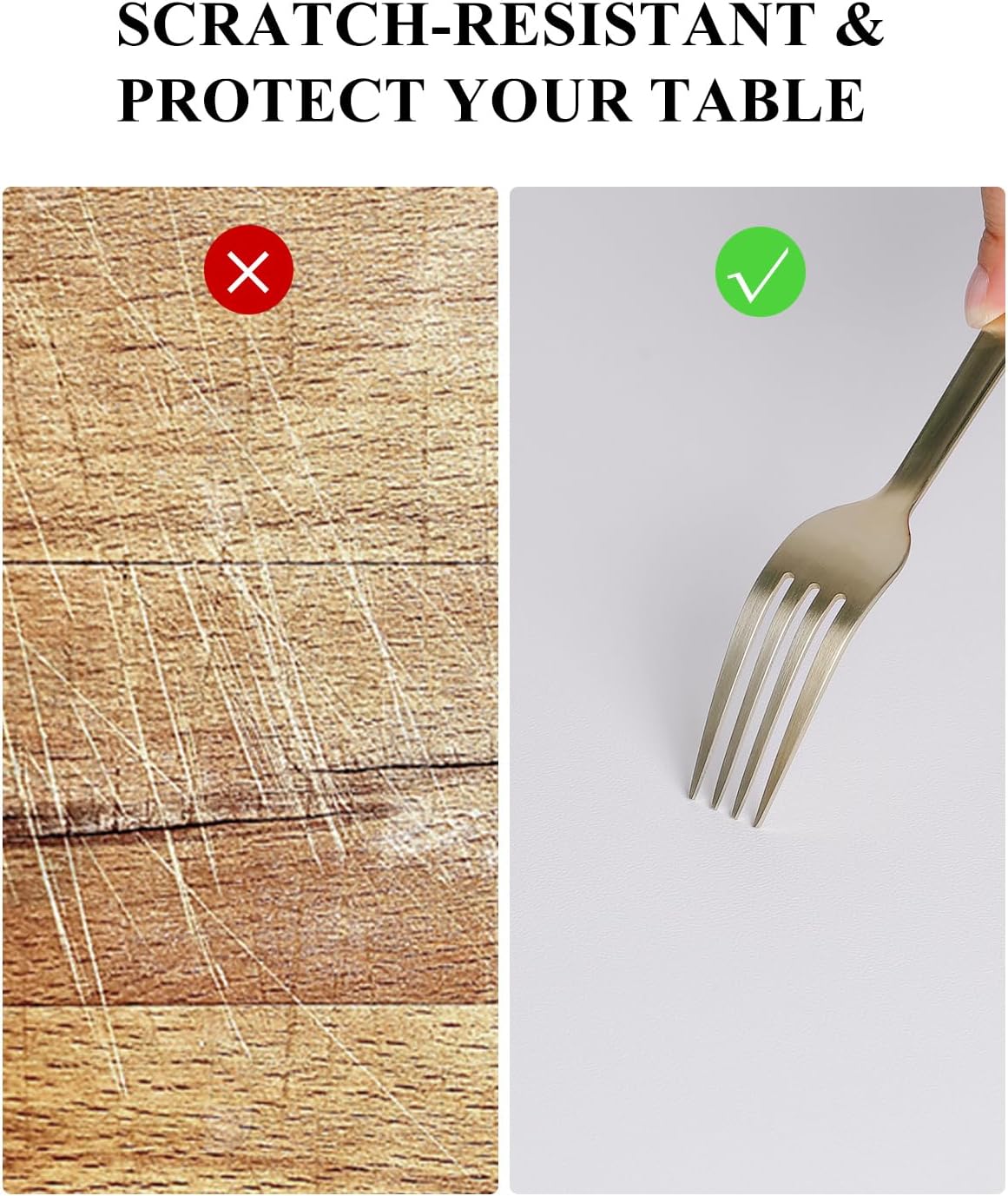 Pure White Plastic Table Cover Protector, 36" x 60" Waterproof Easy Flat PVC Desk Pad Mat, 1.5mm Thick Rectangle Vinyl Table Top Protector for Dining Room Table, Office, Dresser