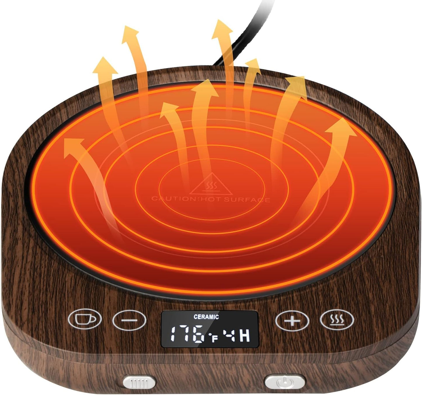 PUSEE Candle Mug Warmer Electric,Auto On/Off Gravity-Induction Coffee Mug Warmer with 9 Temp Settings,1-9 Timer Candle Melter Warmer Beverage Coffee Warmer Practical Portable Warmer for Home & Office