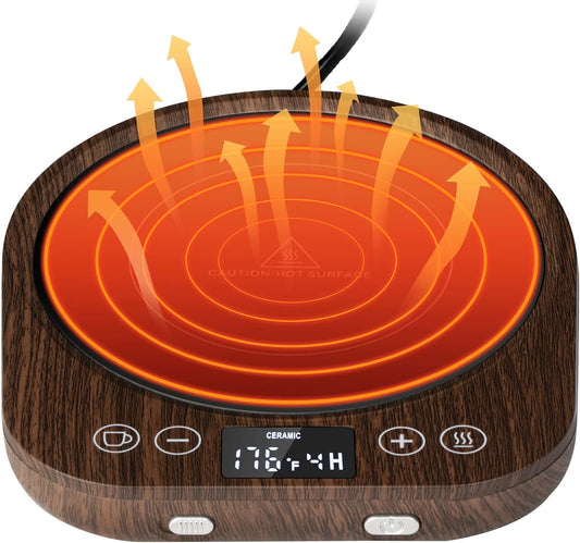 PUSEE Candle Mug Warmer Electric,Auto On/Off Gravity-Induction Coffee Mug Warmer with 9 Temp Settings,1-9 Timer Candle Melter Warmer Beverage Coffee Warmer Practical Portable Warmer for Home & Office