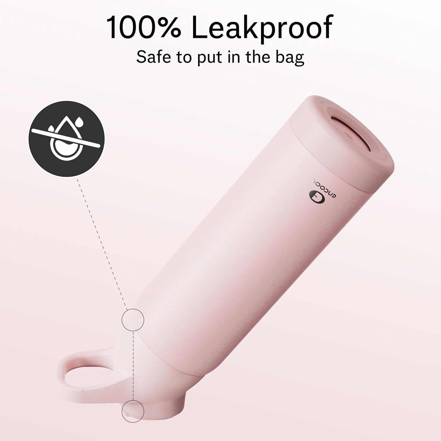 Insulated Water Bottle with Straw - Encool Stainless Steel Water Bottle, Reusable Leakproof and BPA-Free for Sports, Travel, Cold for 24 Hours, 24 oz, Cotton Candy