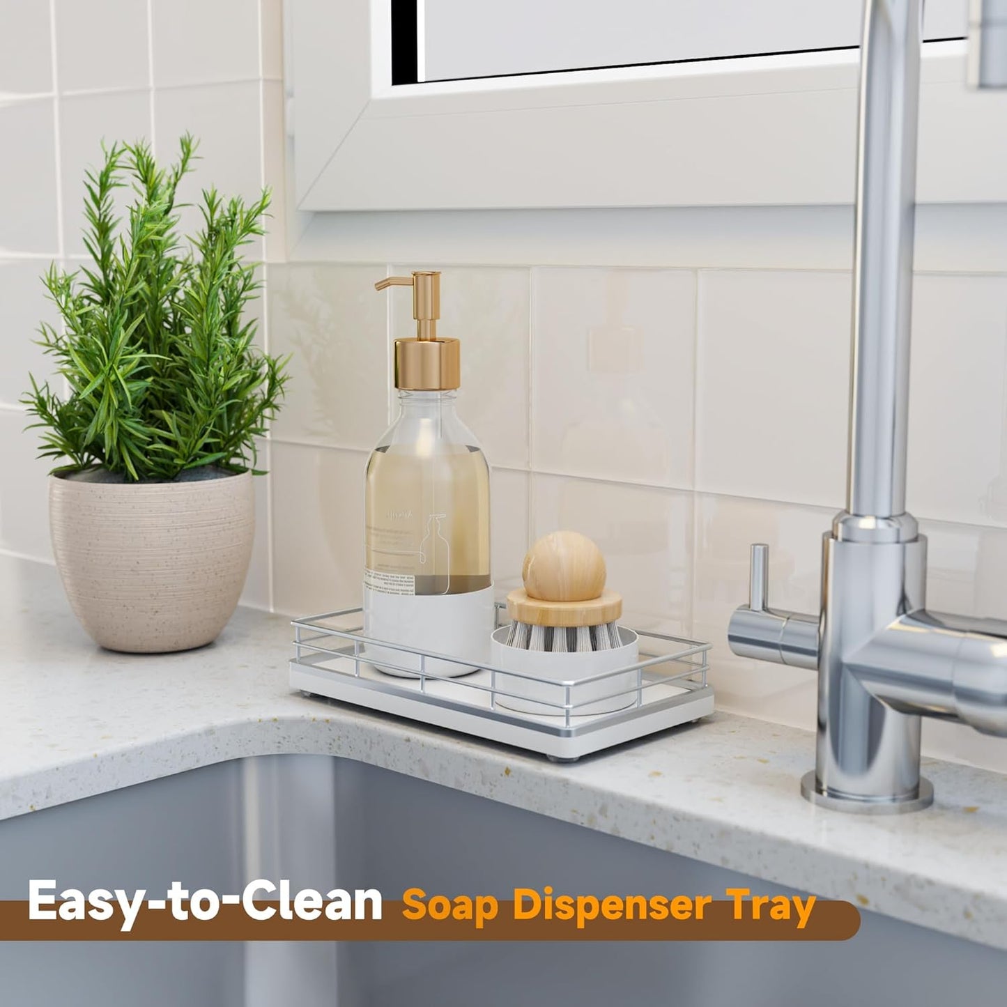 Bathroom Tray for Counter, Oak Wooden 7.5" L Vanity Tray for Jewelry Soap Cologne Organizer for Men Decorative Decor Silver