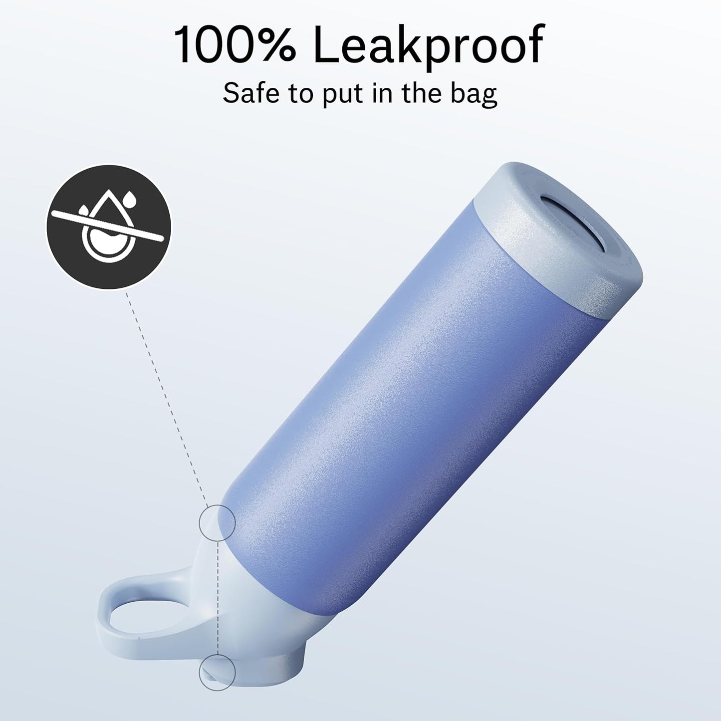 Insulated Water Bottle with Straw - Encool Stainless Steel Water Bottle, Reusable Leakproof and BPA-Free for Sports, Travel, Cold for 24 Hours, 24 oz, Ocean