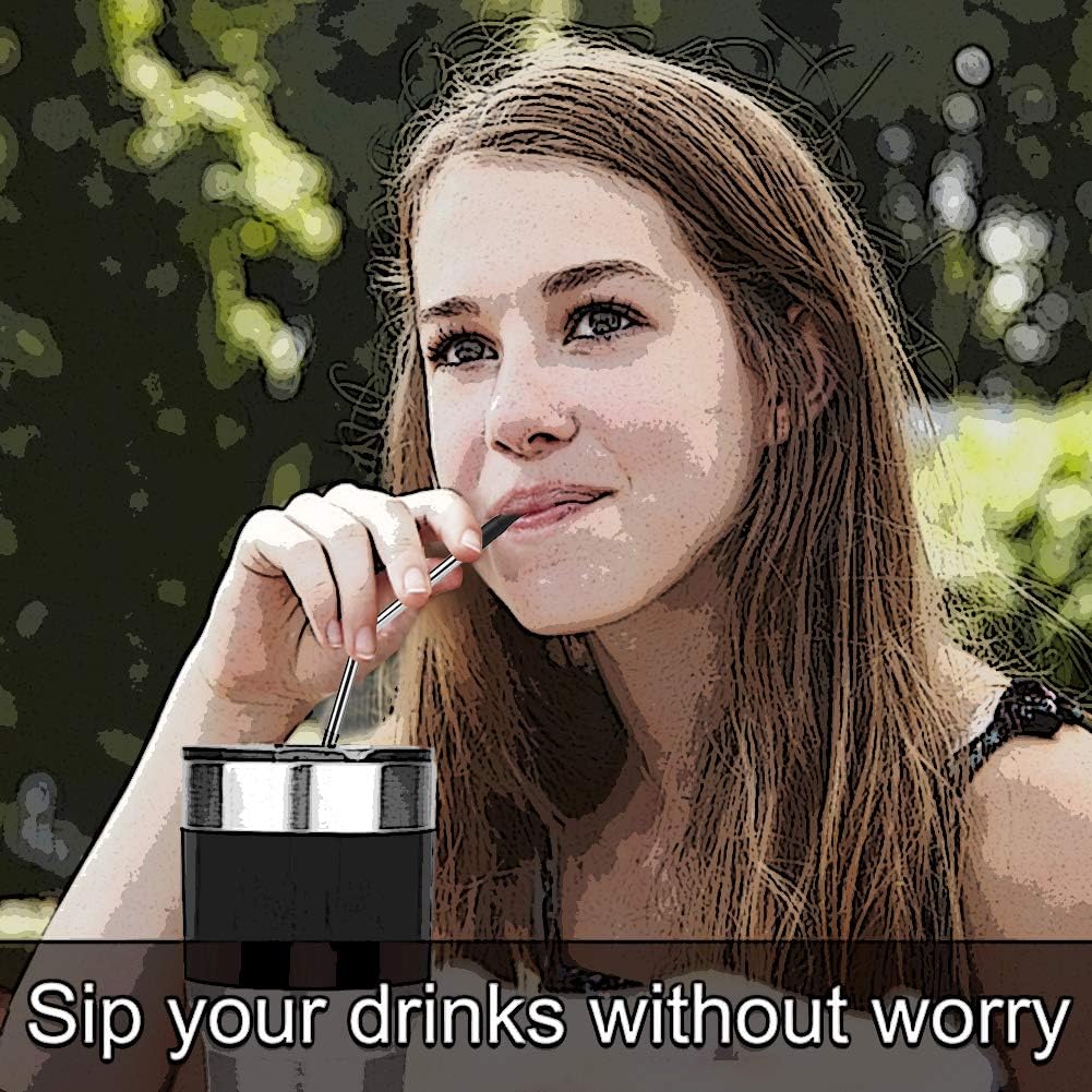 Accmor 22 Pcs Reusable Silicone Straws Tips, Black Clear Food Grade Straw Tip Covers Only Fit for 1/4 Inch Wide(6MM Out diameter) Stainless Steel Straws