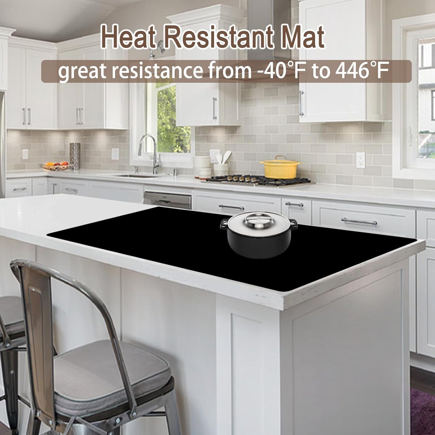 Silicone Mats for Kitchen Counter, 48"x32"(120cmx80cm) Large Heat Resistant Mat Kitchen Island Waterproof Countertop Protector Mat Nons-slip Extra Large Counter Mat, Light Gray