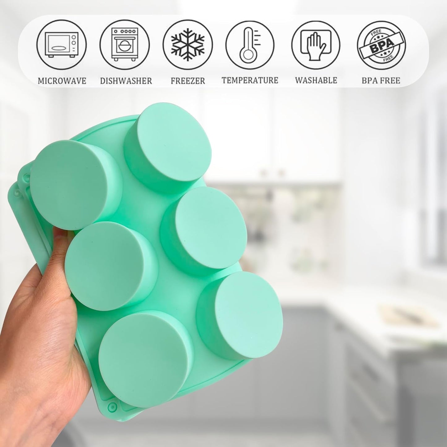 2 Pcs Round Chocolate Cookie Molds, 12-Cavity Cylinder Chocolate Cover Cookie Silicone Molds for Candy Mini Cakes Jelly Baking