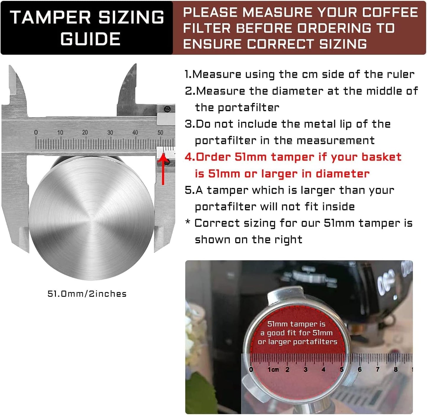 51 mm Coffee Tamper Set Coffee Press for Portafilter Machine Espresso Tamper with Tamper Mat, Frothing Pitcher (350ml/11.836oz), Barista Towel, Latte Art Pen and Decorative Stencils