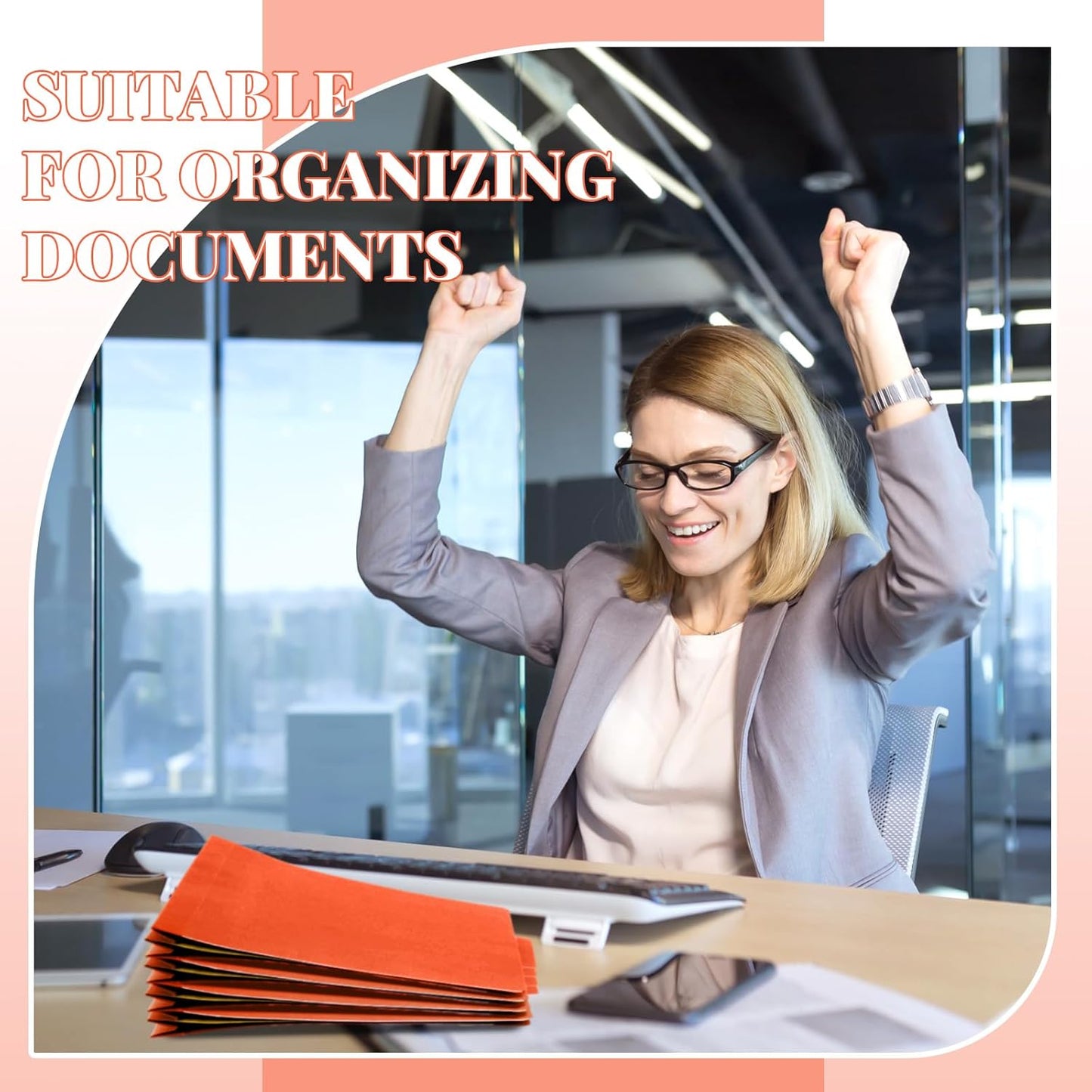 36 Pcs Classification Folders Letter Size, 2 Divider Pressboard File Folders with 3. 5 Inch Expansion, 2 Prongs Fastener, Heavy Duty Office File Organizers for Teachers, Medical (Orange)