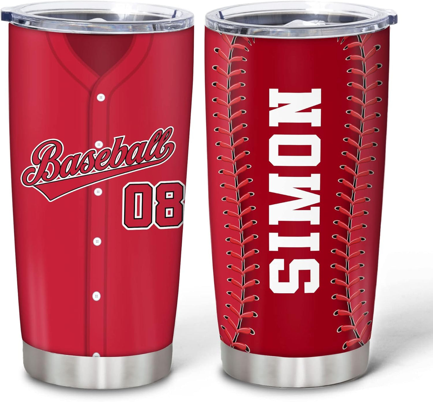 Hyturtle Personalized Baseball Tumbler Baseball Players Design Stainless Steel Double Walled Vacuum Insulated Tumblers 20oz30oz Coffee Travel Mug Cup Christmas Gift For Men Boys Friends Dad Sports Fan