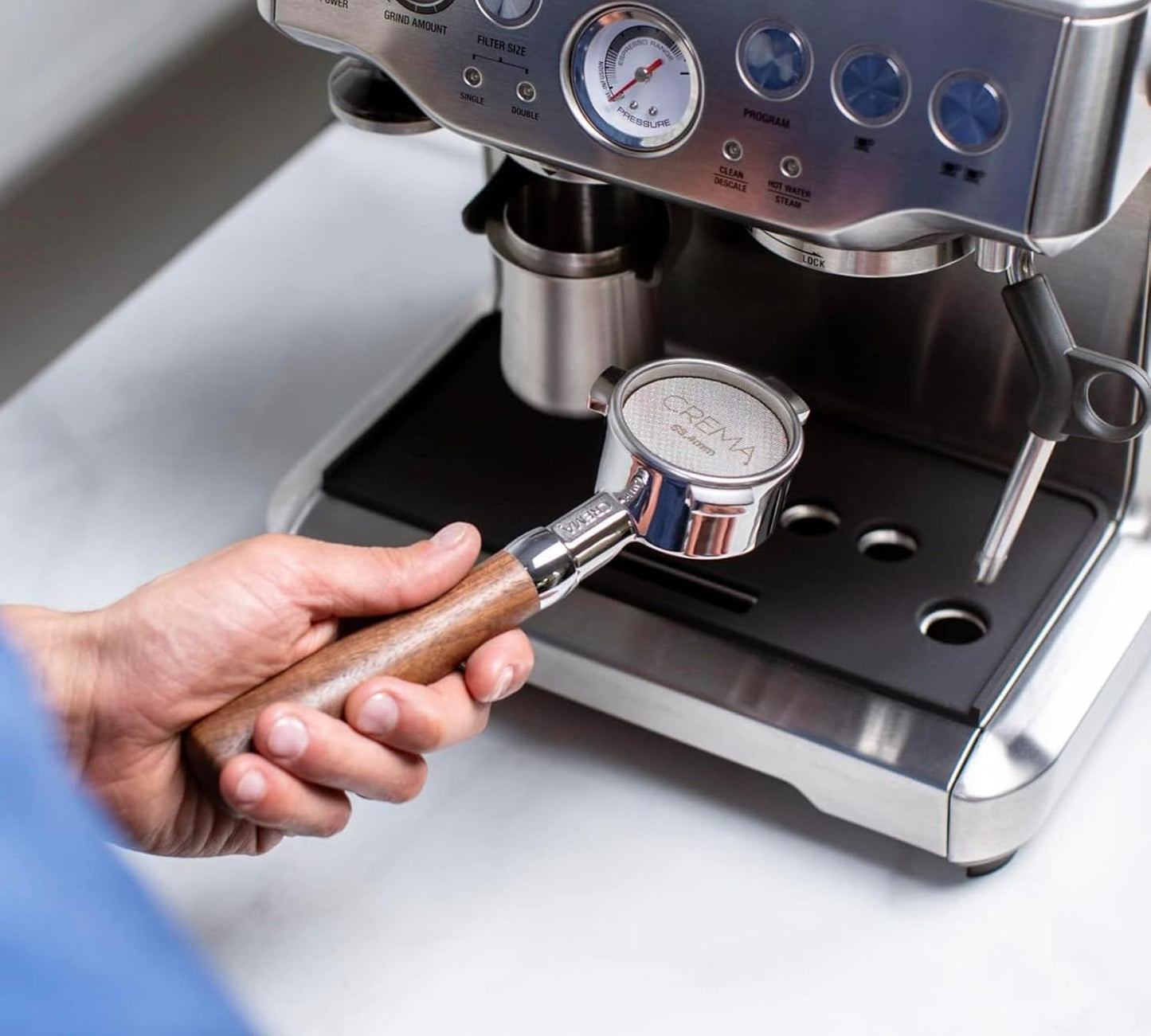 Crema Coffee Products 53.4mm Puck Screen for Barista Models | 1.7mm Thick 316L Steel Filter | Balanced Water Flow for Improved Extraction |Prevent Channeling & Reduce Maintenance|Durable,Easy to Clean