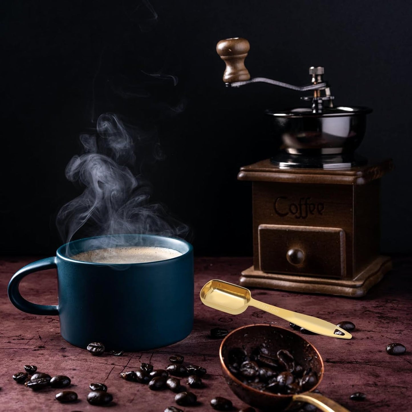 2 Pcs 3/4 Teaspoon(| 3.75 mL | 3/4 Tsp | 1/4 Tbsp | 3.75 cc | 1/8 oz) Stainless Steel Single Measuring Spoon, Long Handle Metal Measuring Spoon, Kitchen Gadgets for Cooking & Baking(Gold)