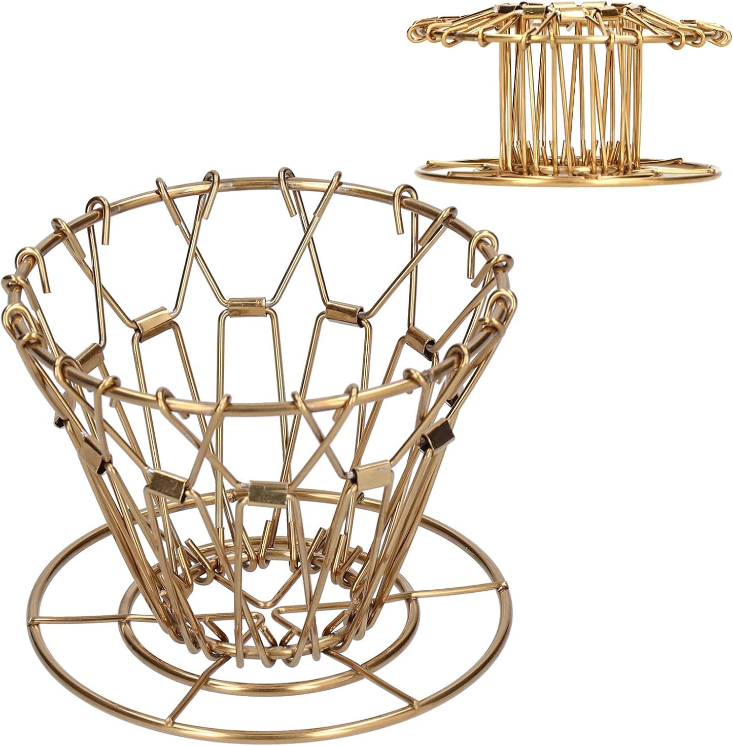 Asixxsix Pour Over Coffee Dripper, 304 Stainless Steel Drip Coffee Filter Cup Foldable Portable Reusable Reusable Coffee Filter Cup Coffee Drip Filter Holder for Home Office Cafe