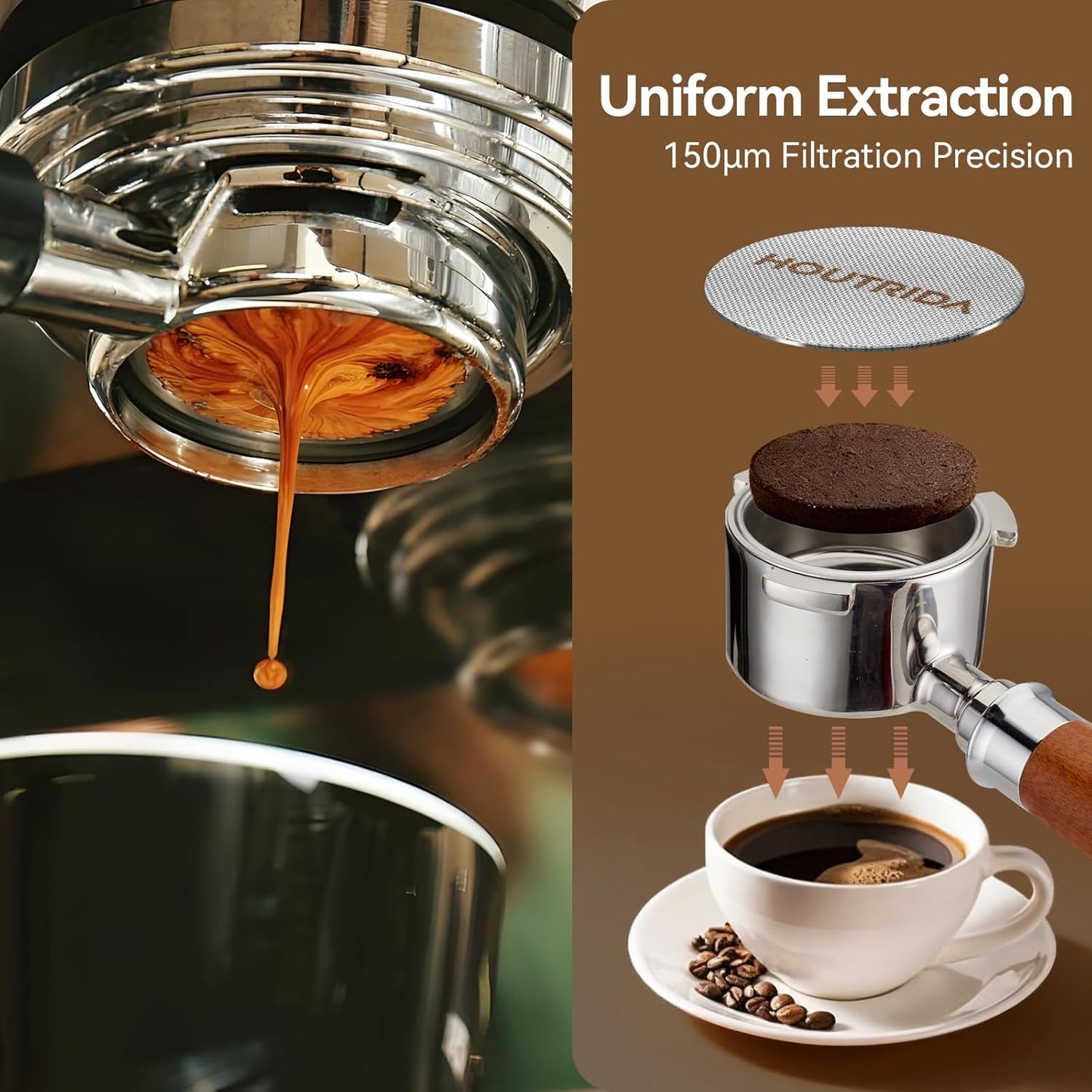 51mm Puck Screen 3 Pack, Reusable Espresso Screen 316 Stainless Steel, 1.7mm Thickness Portafilter Mesh 150μm Metal for Espresso 51mm Portafilter Filter Basket