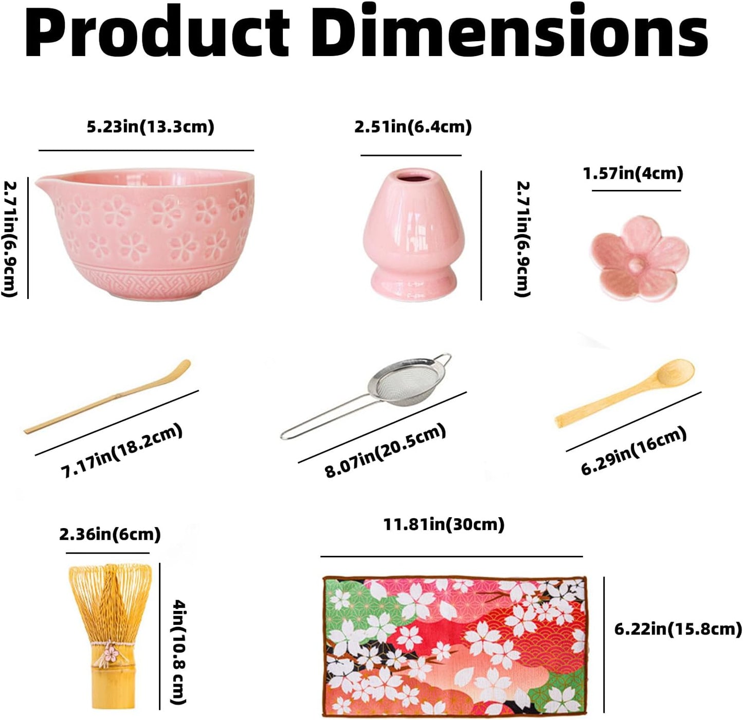 8 PCS Matcha Whisk Set, Ceramic Matcha Set, Includes Bowl, Matcha Whisk Holder Matcha Bamboo Whisk, Scoop, Sifter, Unique Gift for Matcha Lovers (A)