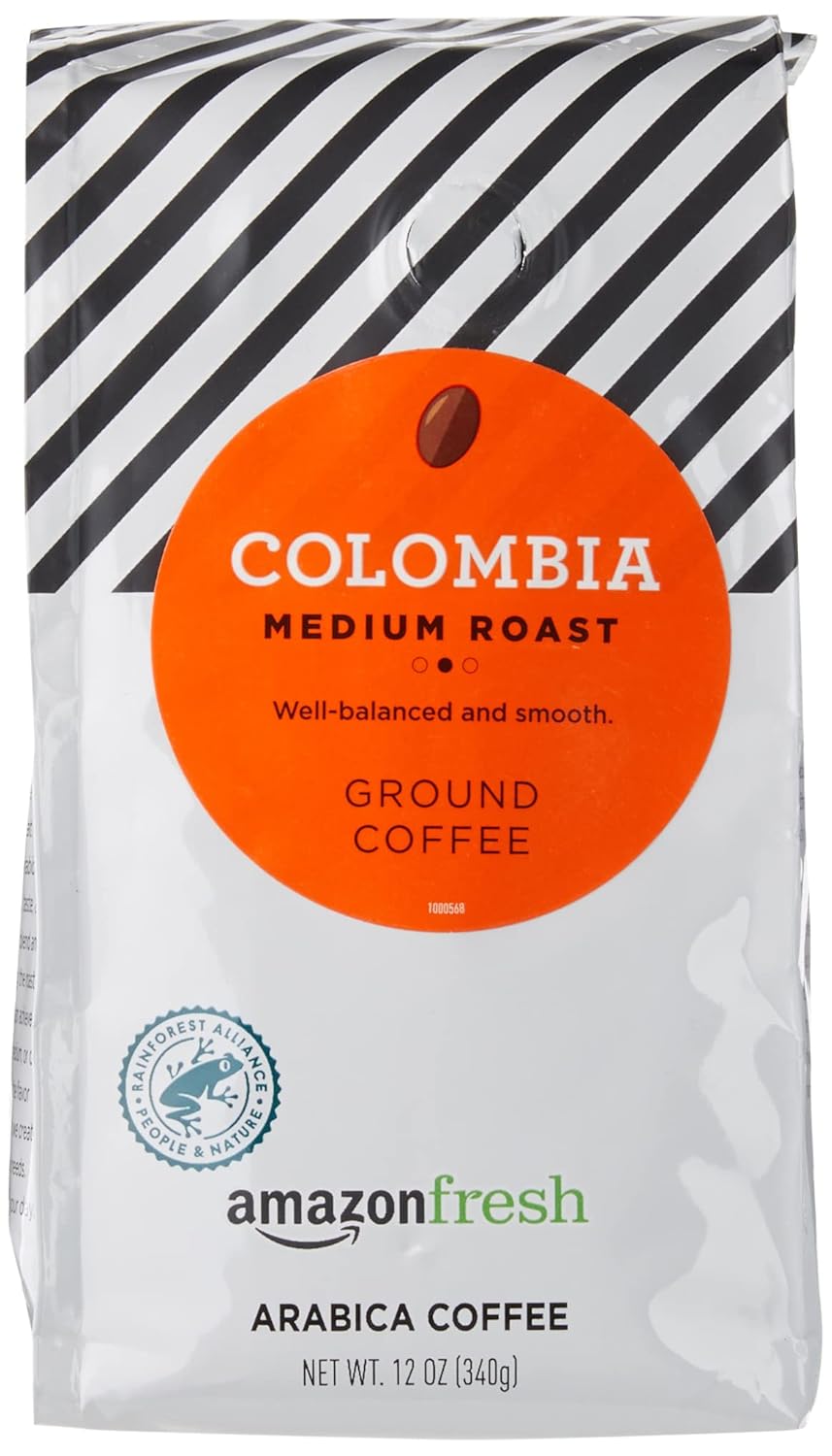 Amazon Fresh Colombia Ground Coffee, Medium Roast, 12 Ounce