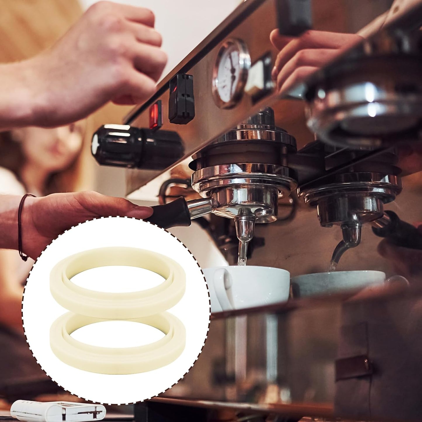 2 Pcs 2.1in/54mm Silicone Steam Ring,Replacement Gasket Seal Ring,Compatible with Breville Espresso Machine Parts Accessories 878/870/860/840/810/500/450/Sage500/870/875/880/810/878