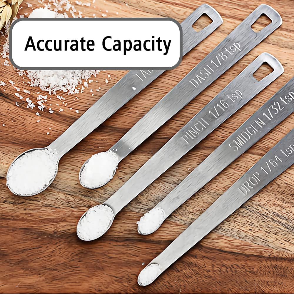 5PCS 1/64 Teaspoon(1/64tsp, 0.08ml, Drop) Single Tiny Measuring Spoon, Small Individual Stainless Steel Measure Spoons Only